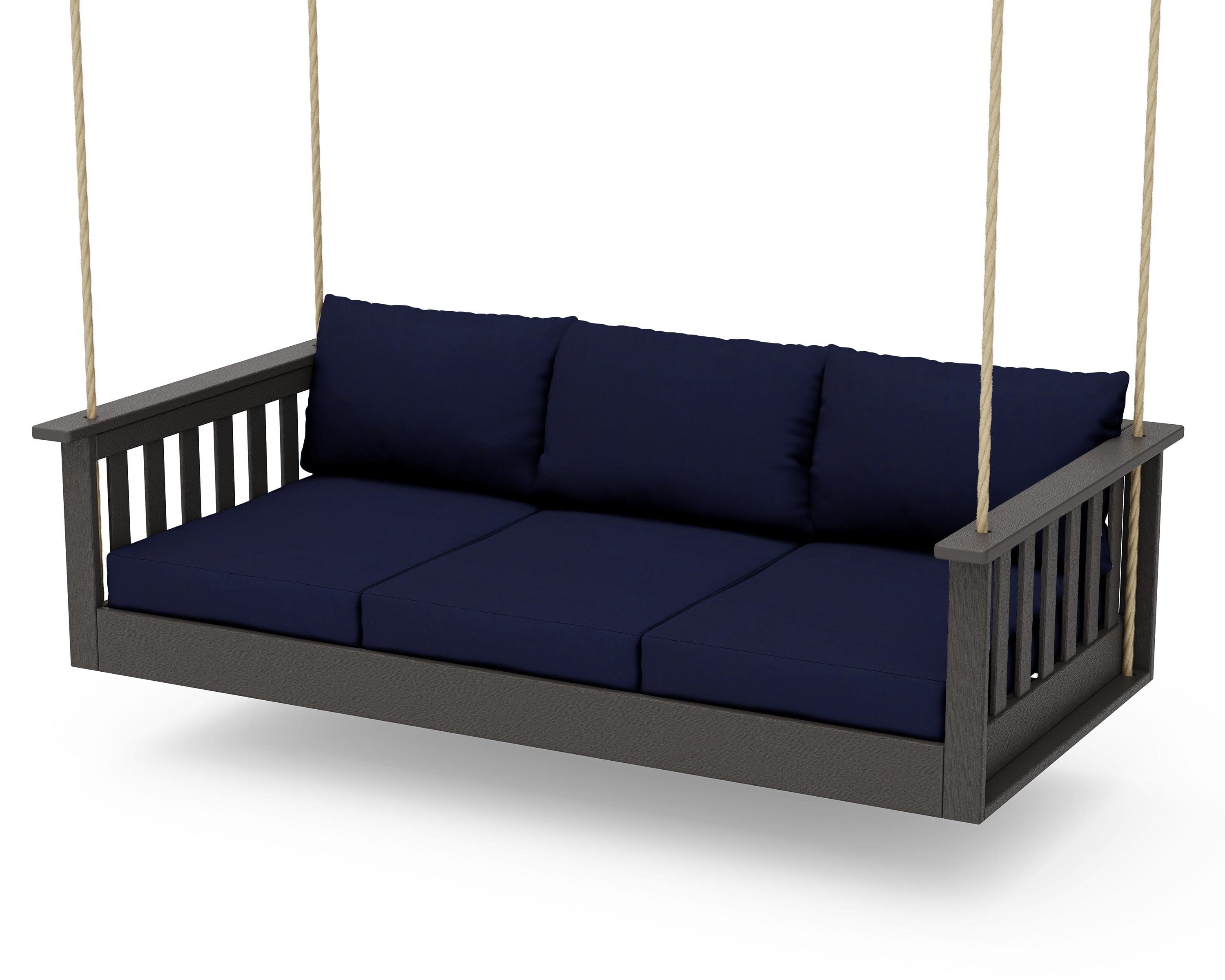Vineyard Daybed Swing in Vintage Coffee / Navy