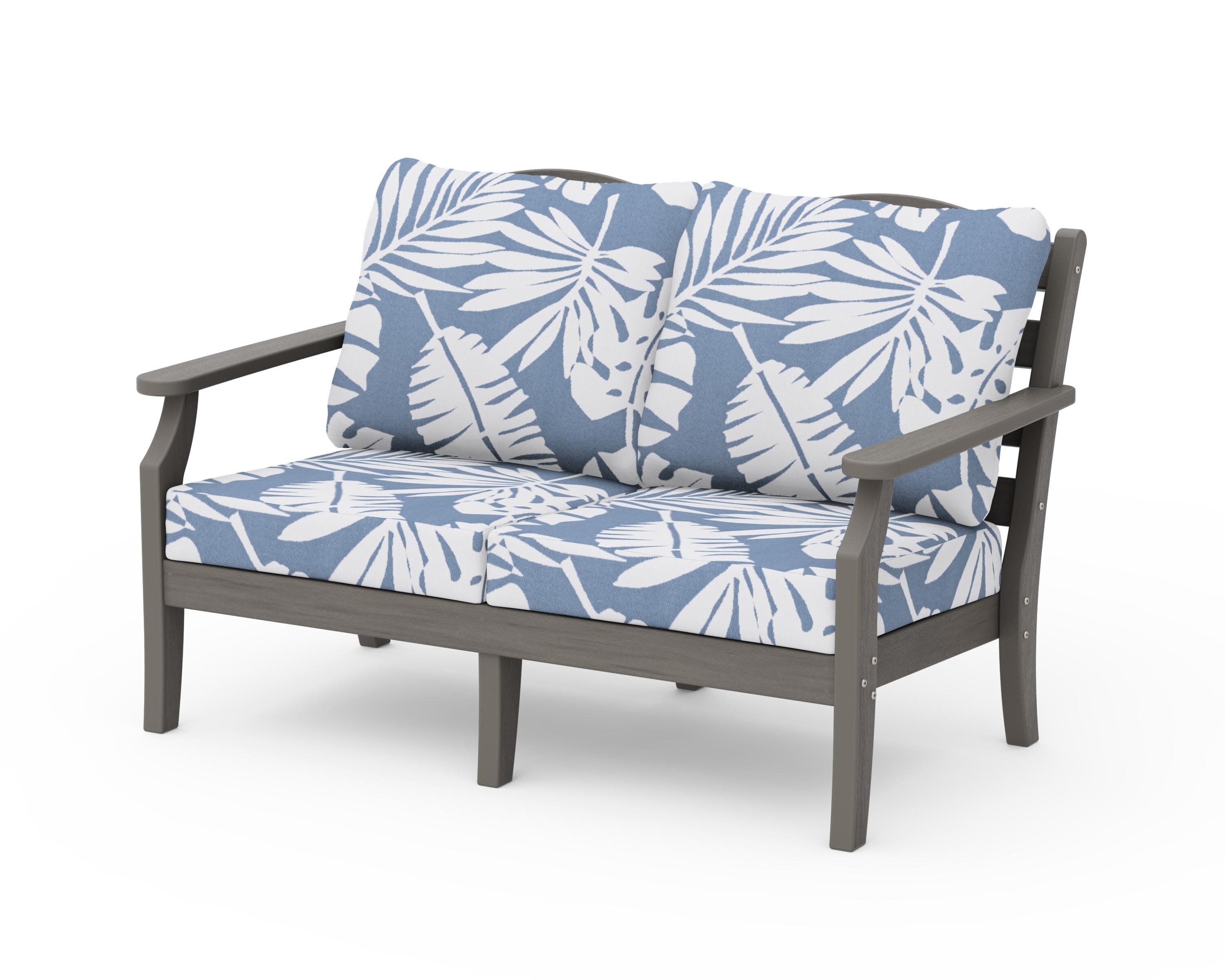 Savannah Deep Seating Loveseat in Driftwood / Leaf Sky Blue