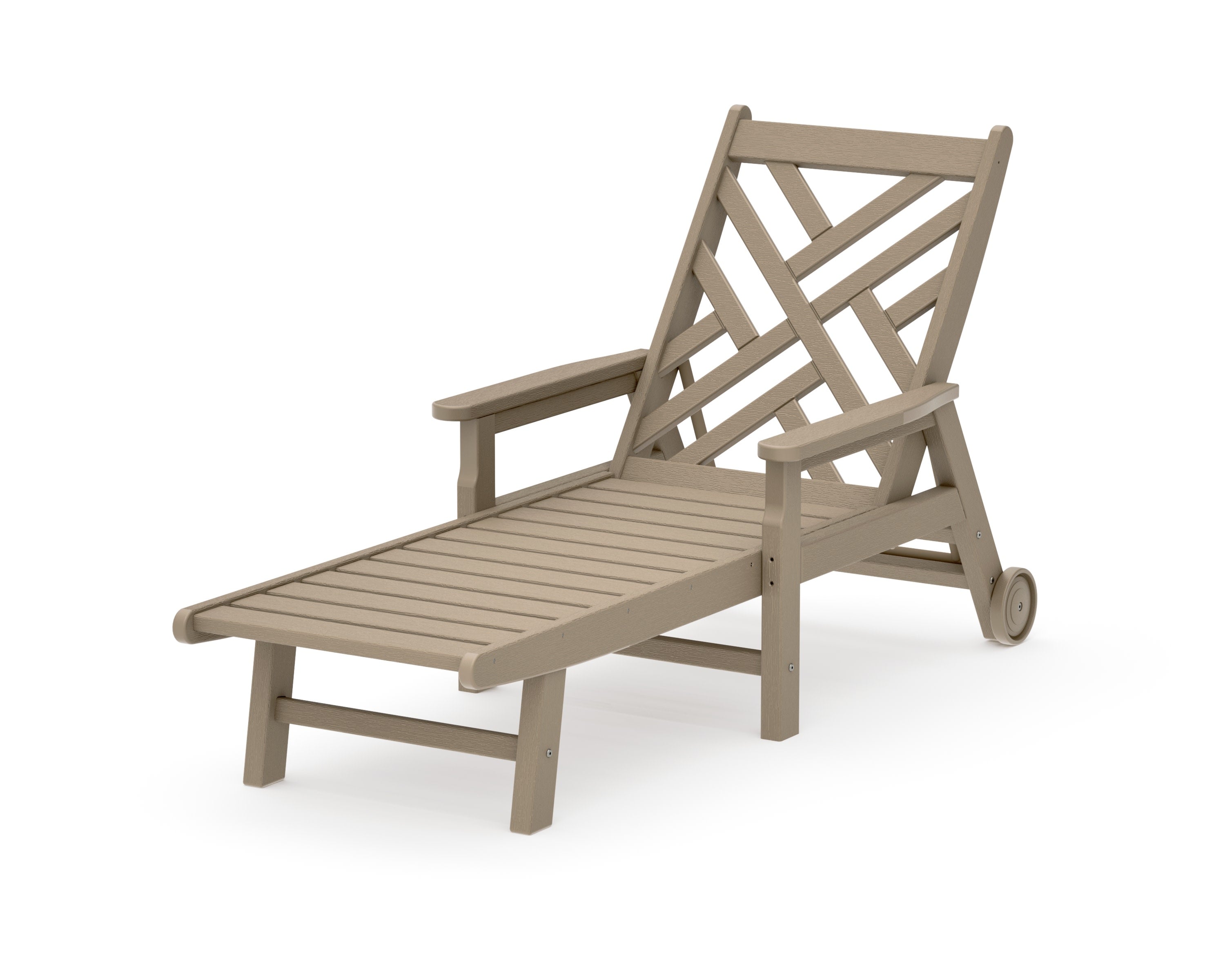 Chippendale Chaise with Arms and Wheels in Vintage Sahara