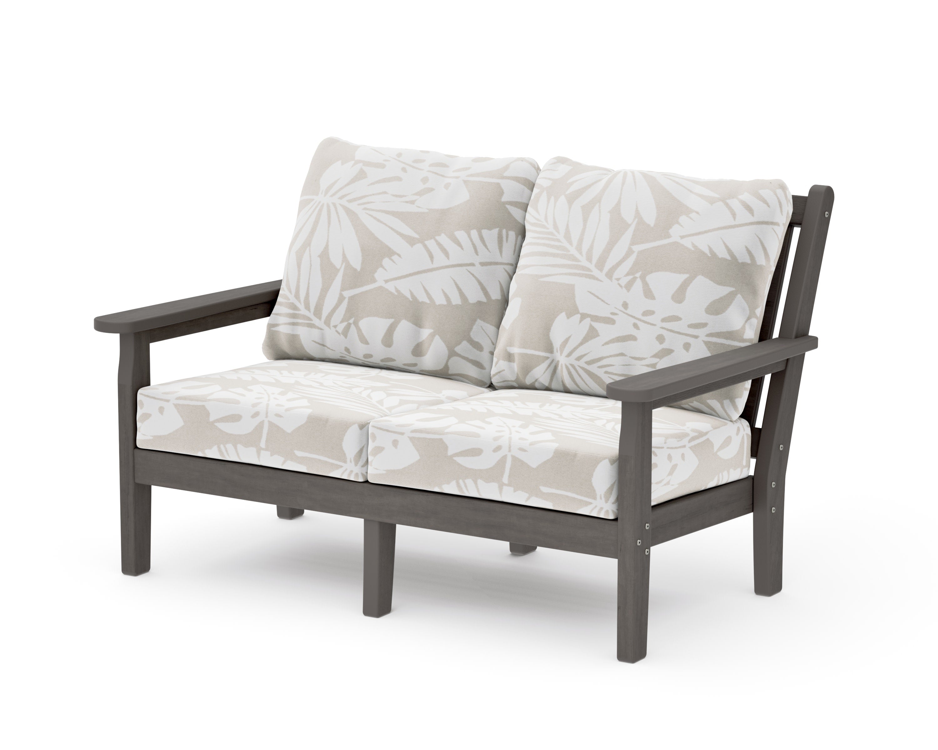 Chippendale Deep Seating Loveseat in Driftwood / Leaf Dune Burlap