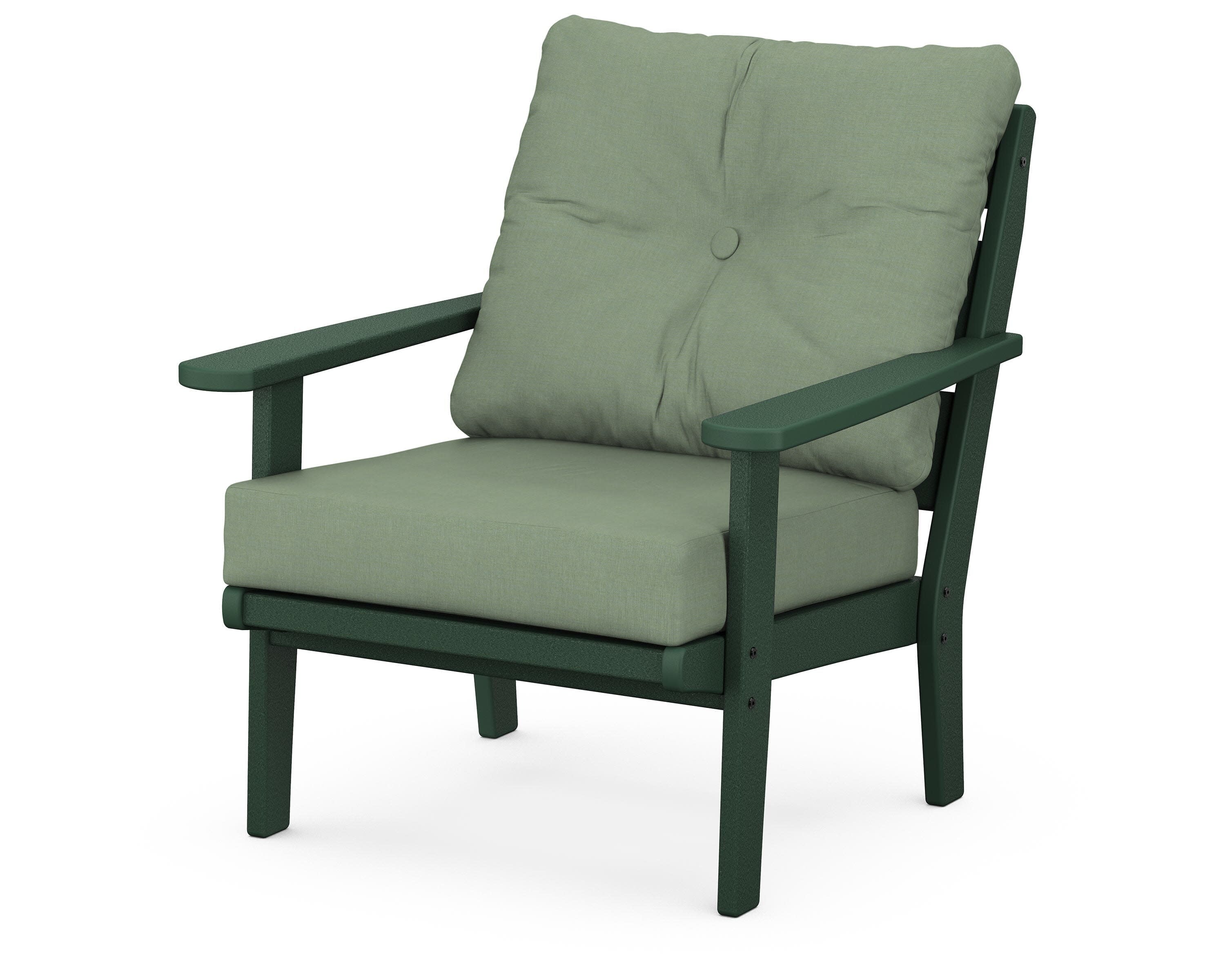 Lakeside Deep Seating Chair in Green / Exhale Rainwashed