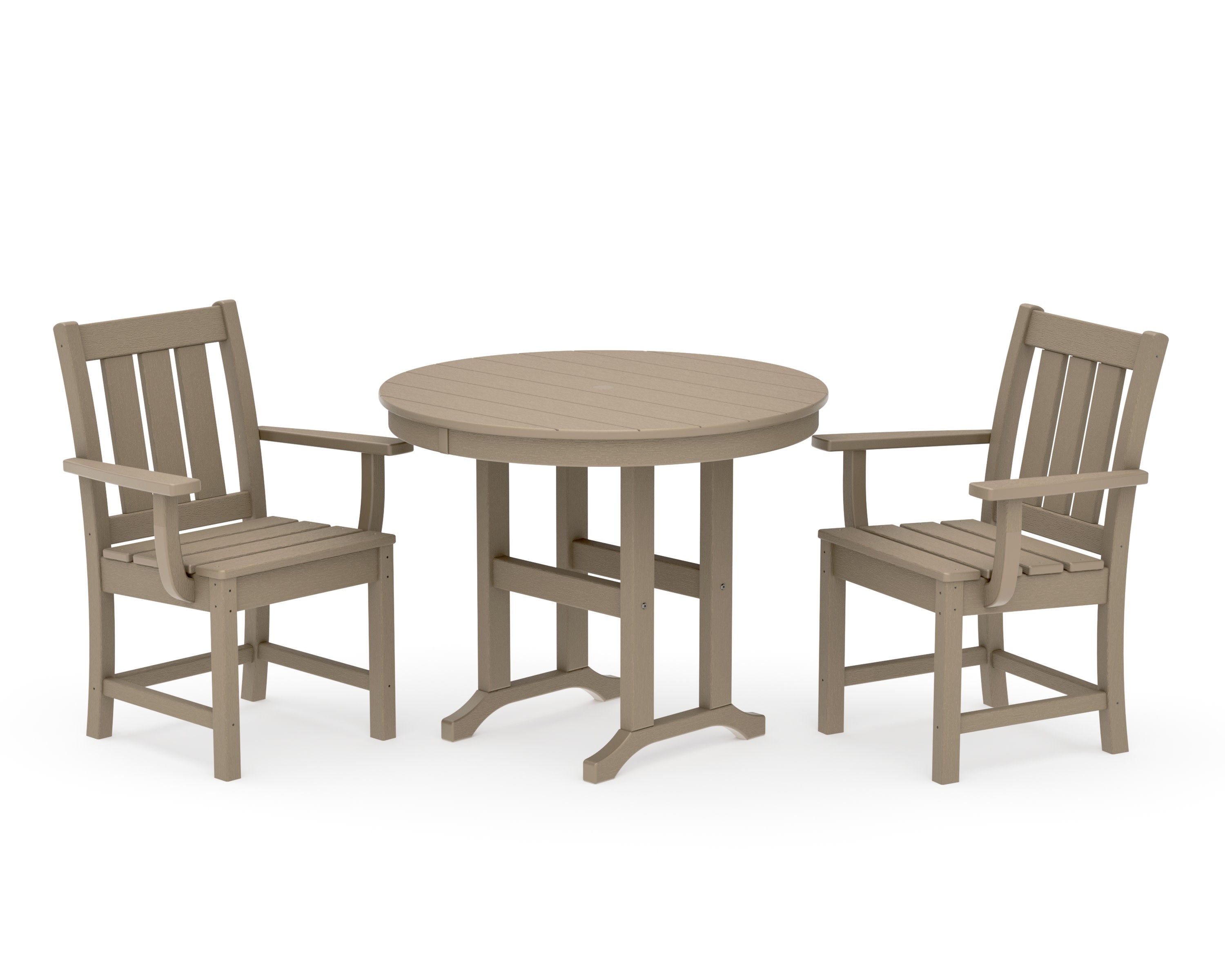 Oxford 3-Piece Farmhouse Dining Set in Vintage Sahara