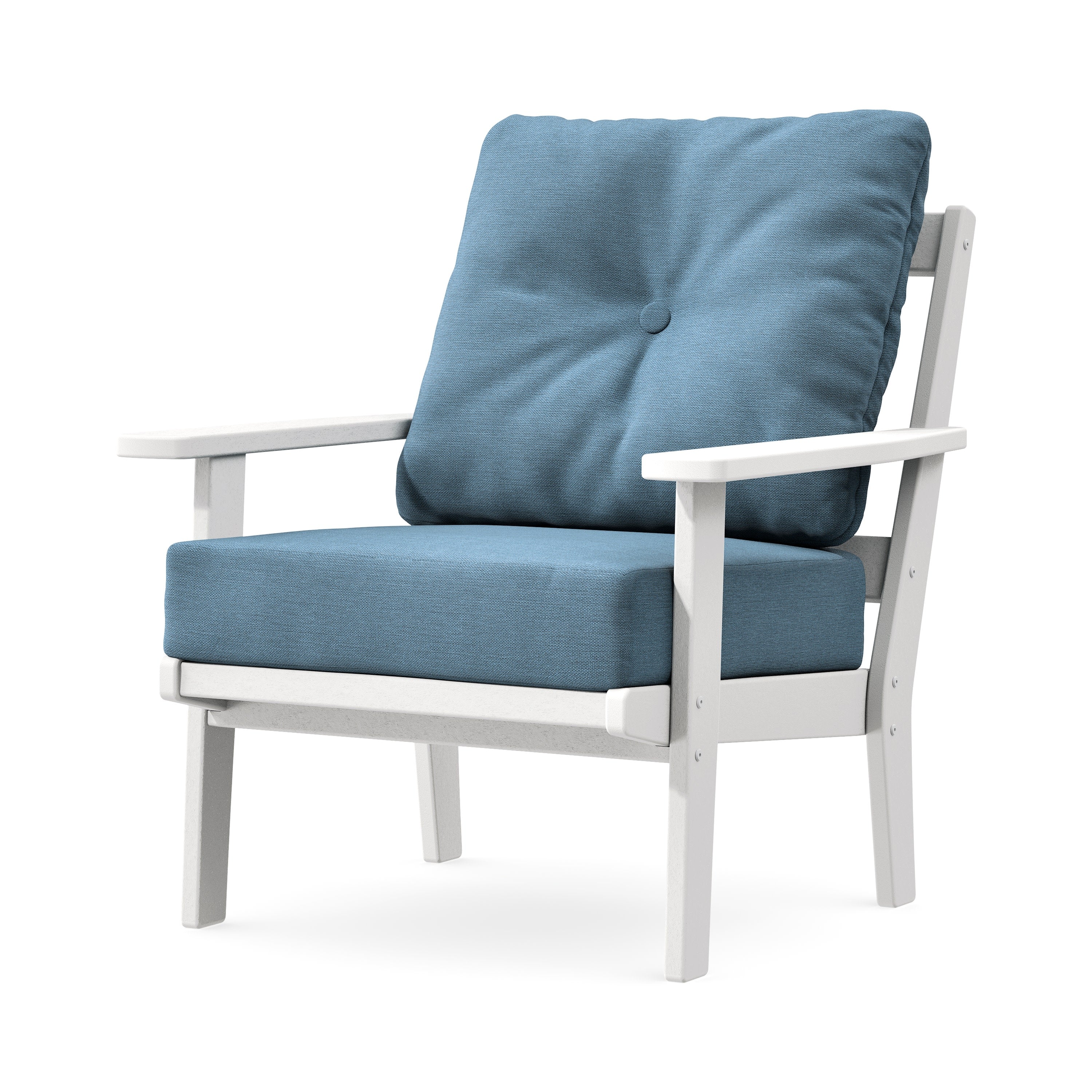 Prairie Deep Seating Chair in White / Sky Blue