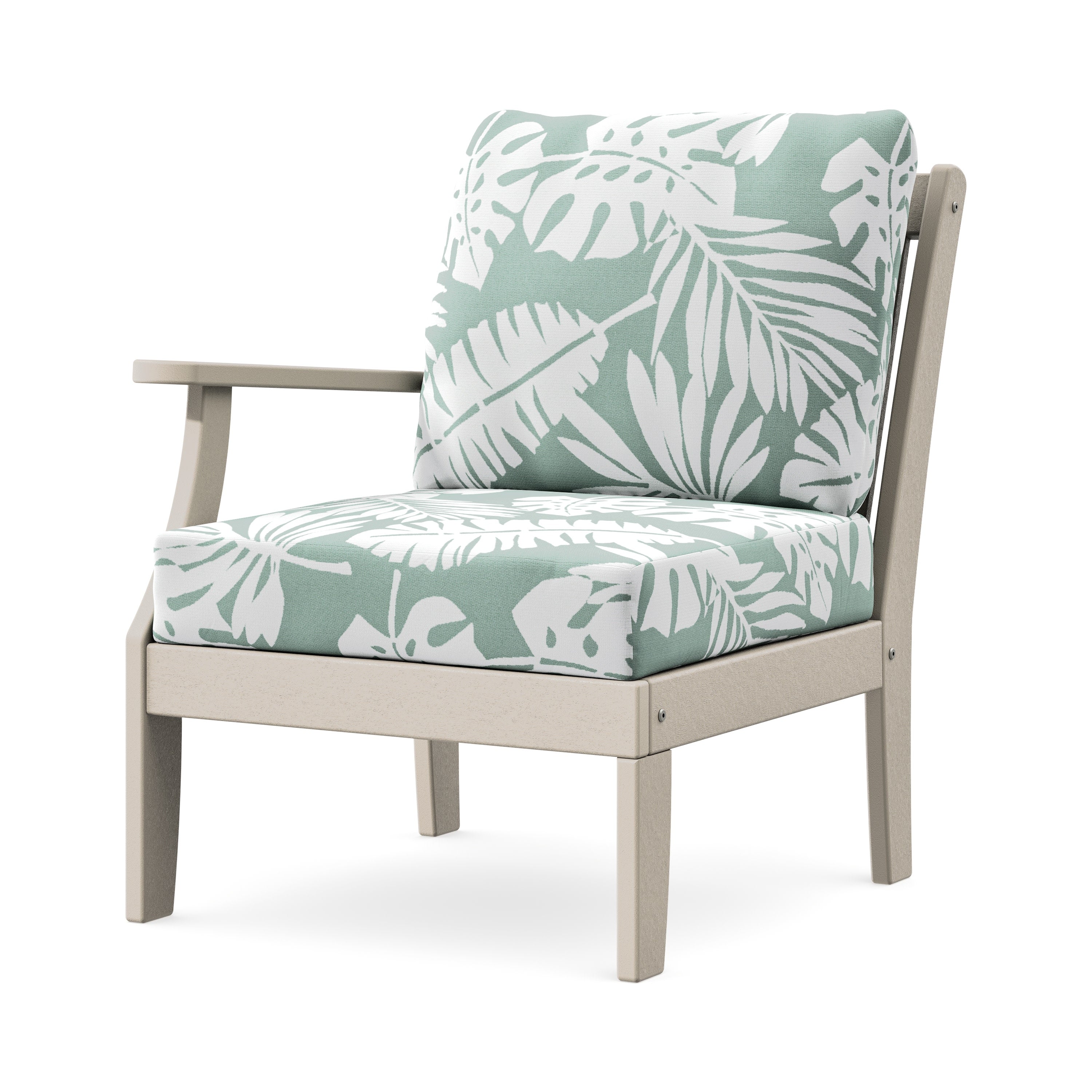 Braxton Modular Left Arm Chair in Sand / Leaf Glacier Spa