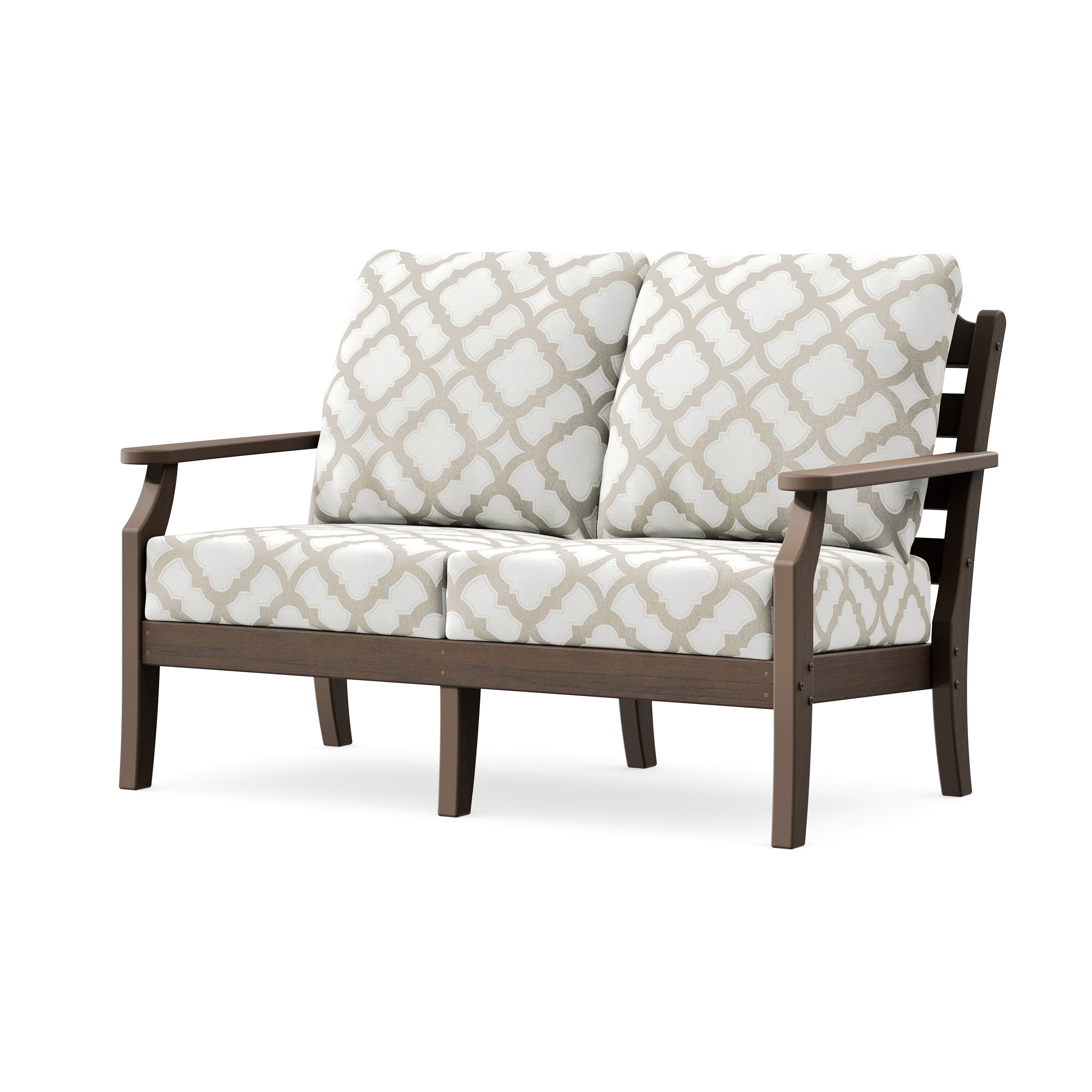 Savannah Deep Seating Loveseat in Kona / Trellis Dune Burlap