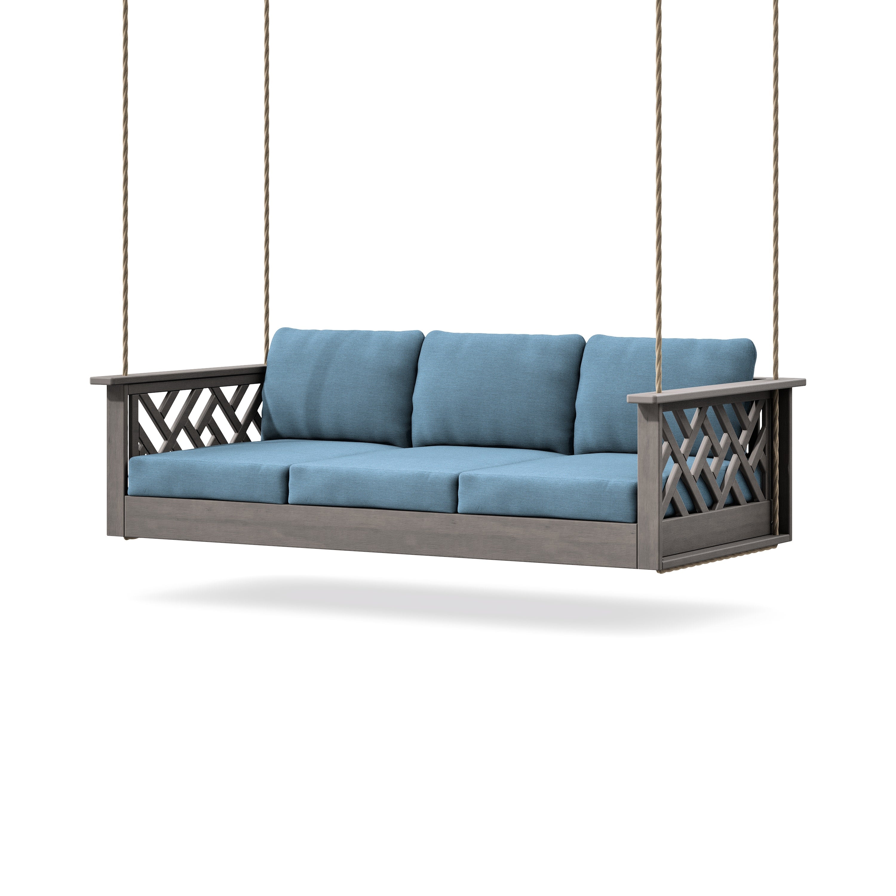 Chippendale Daybed Swing in Driftwood / Sky Blue