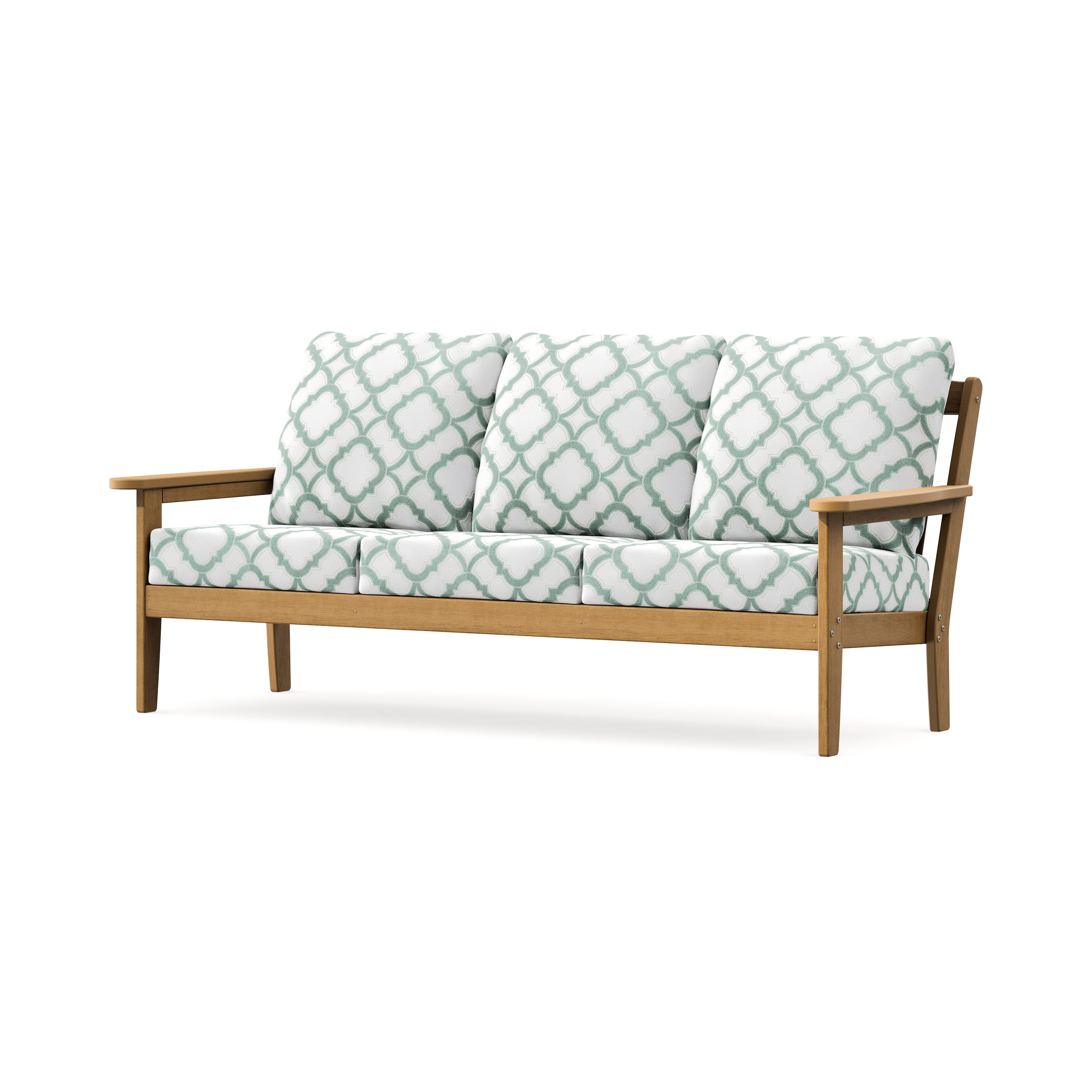 Cottage Deep Seating Sofa in Natural / Trellis Glacier Spa