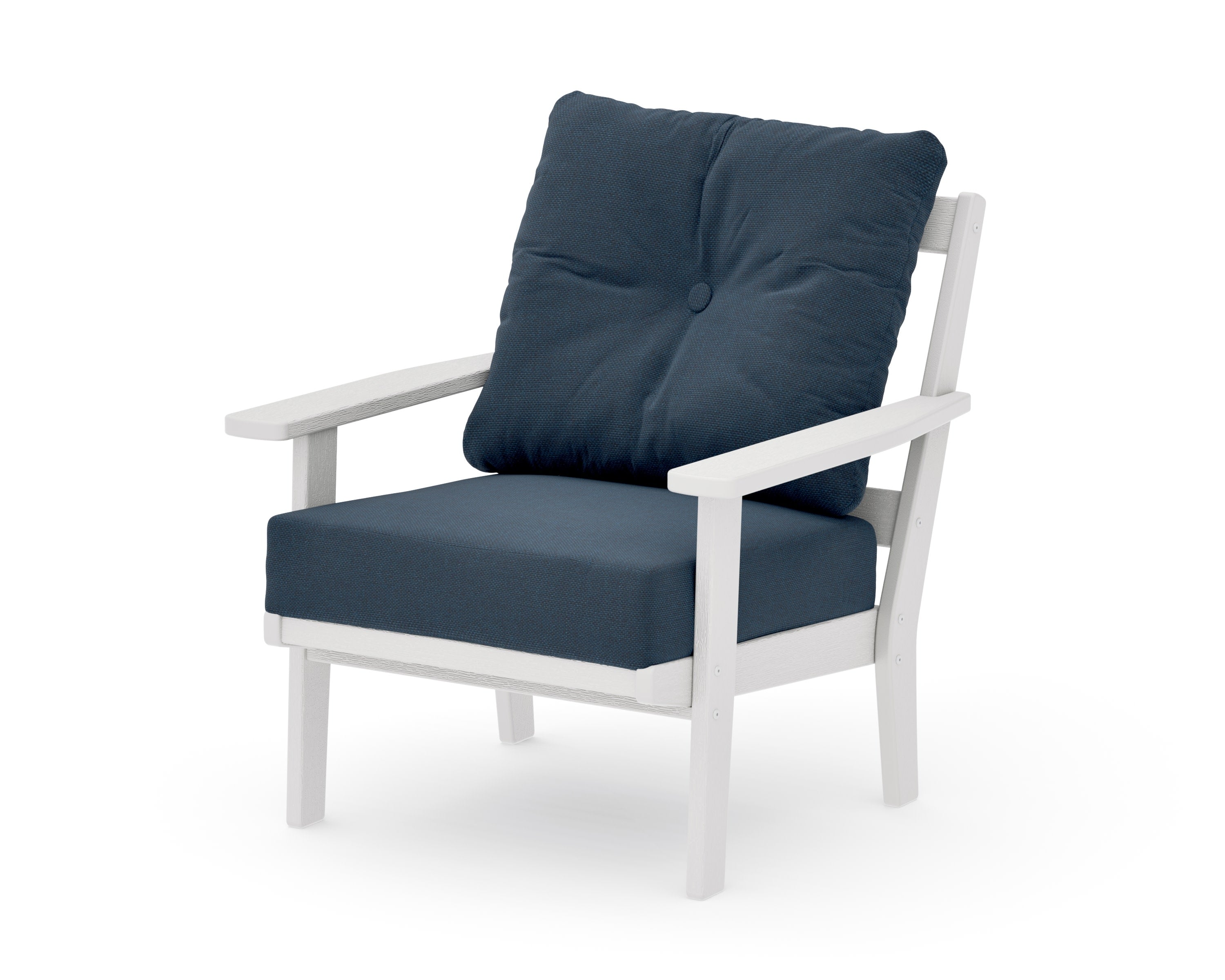 Oxford Deep Seating Chair in Vintage White / Marine Indigo