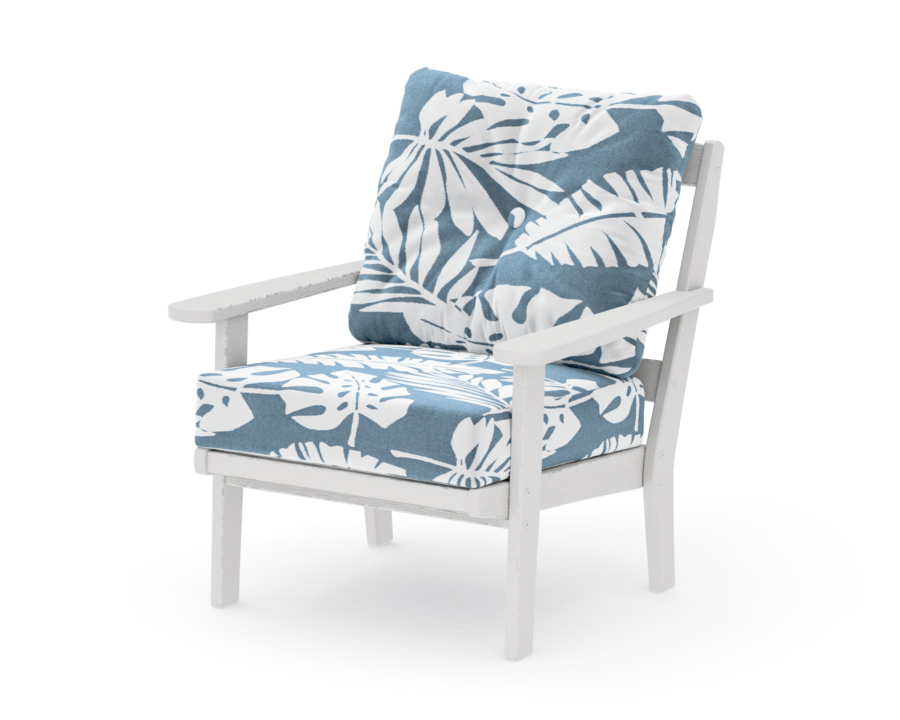 Mission Deep Seating Chair in Vintage White / Leaf Sky Blue