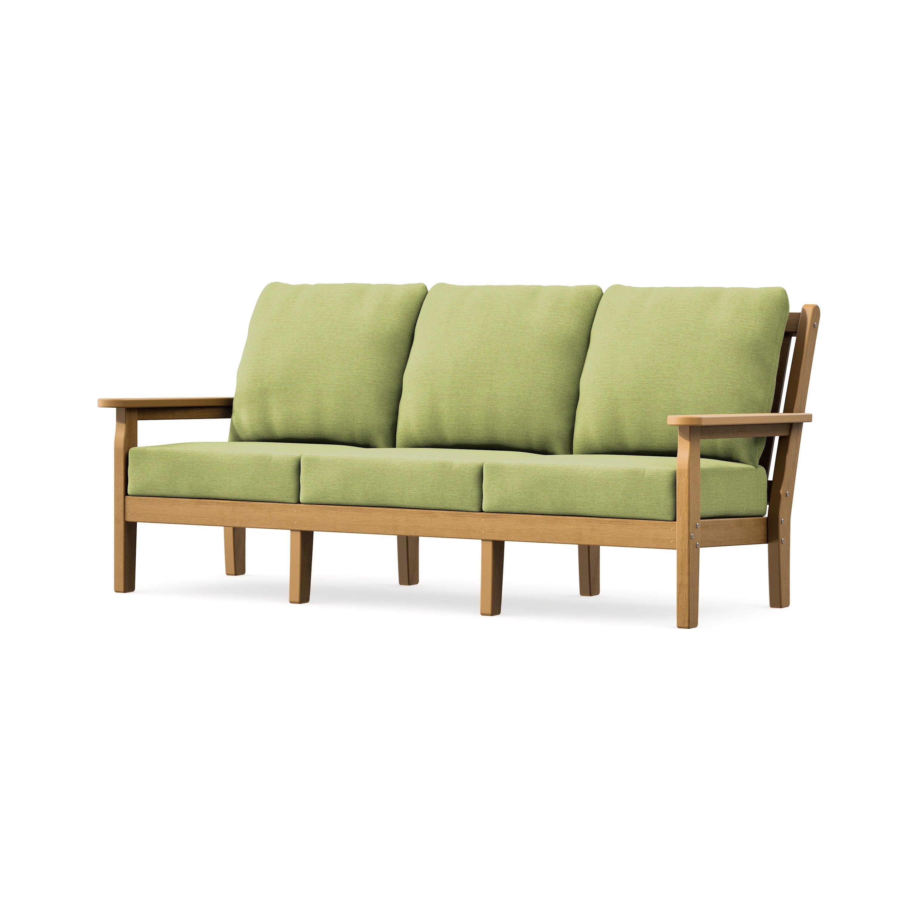 Chippendale Deep Seating Sofa in Natural / Chartreuse Boucle