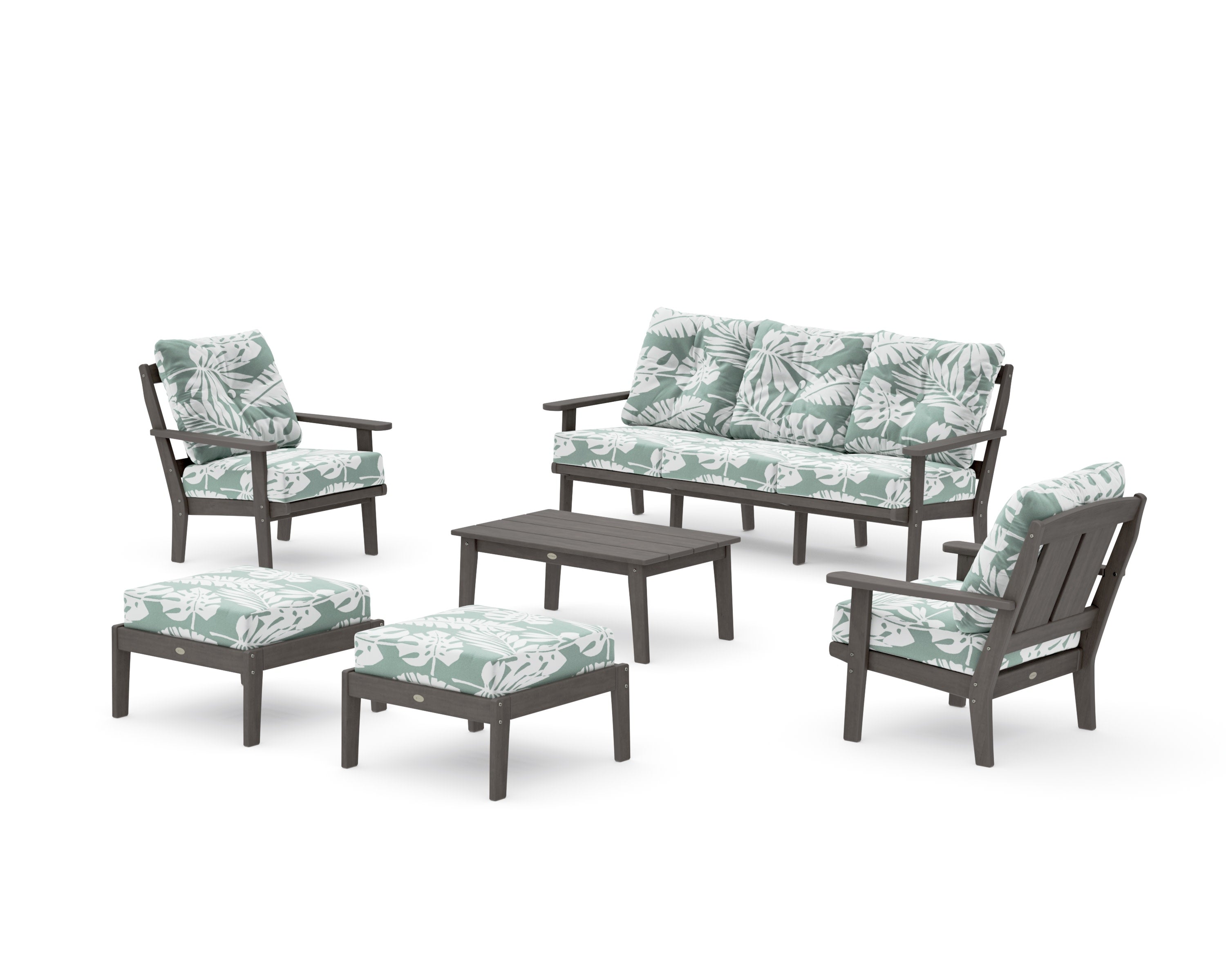 Mission 6-Piece Lounge Sofa Set in Driftwood / Leaf Glacier Spa