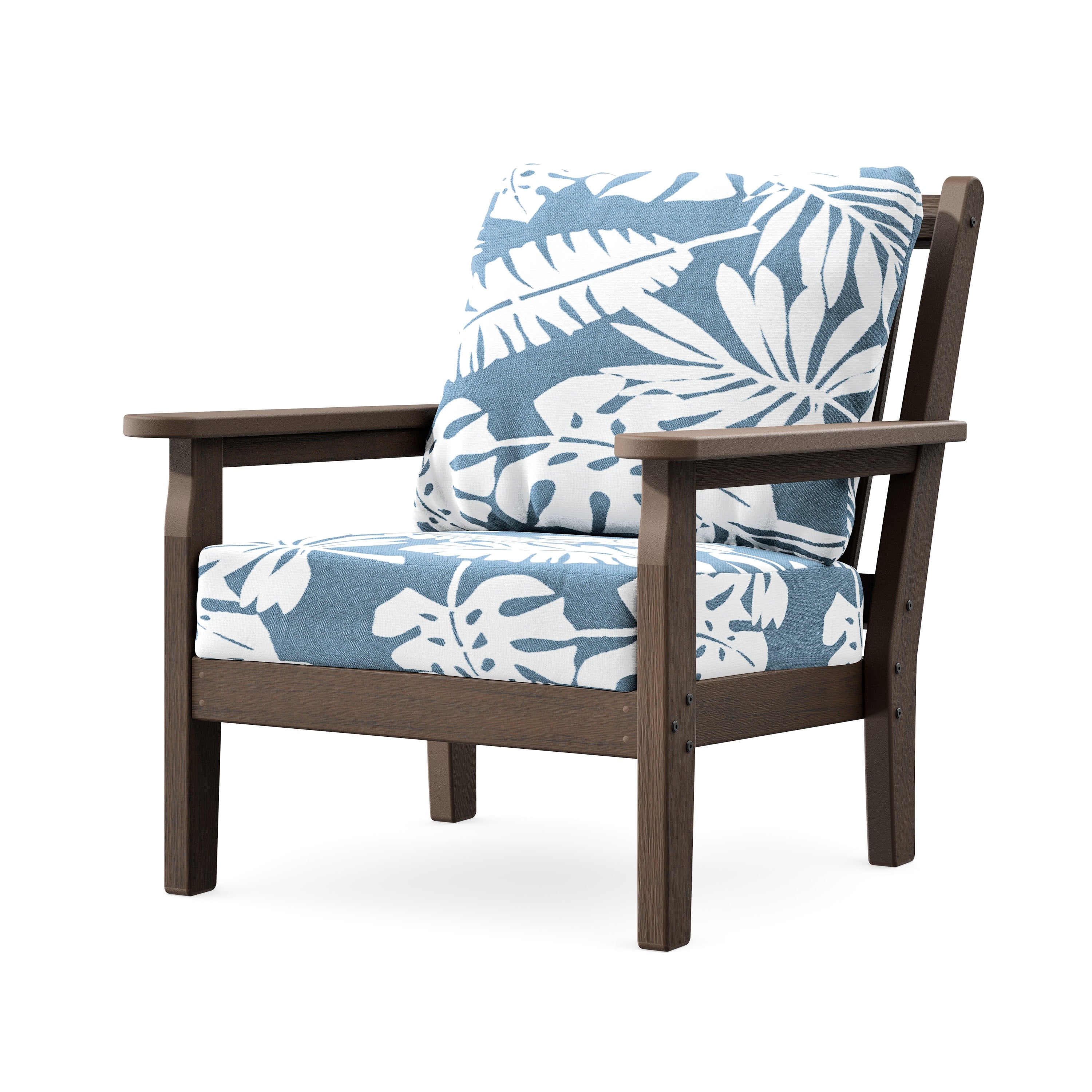 Chippendale Deep Seating Chair in Kona / Leaf Sky Blue