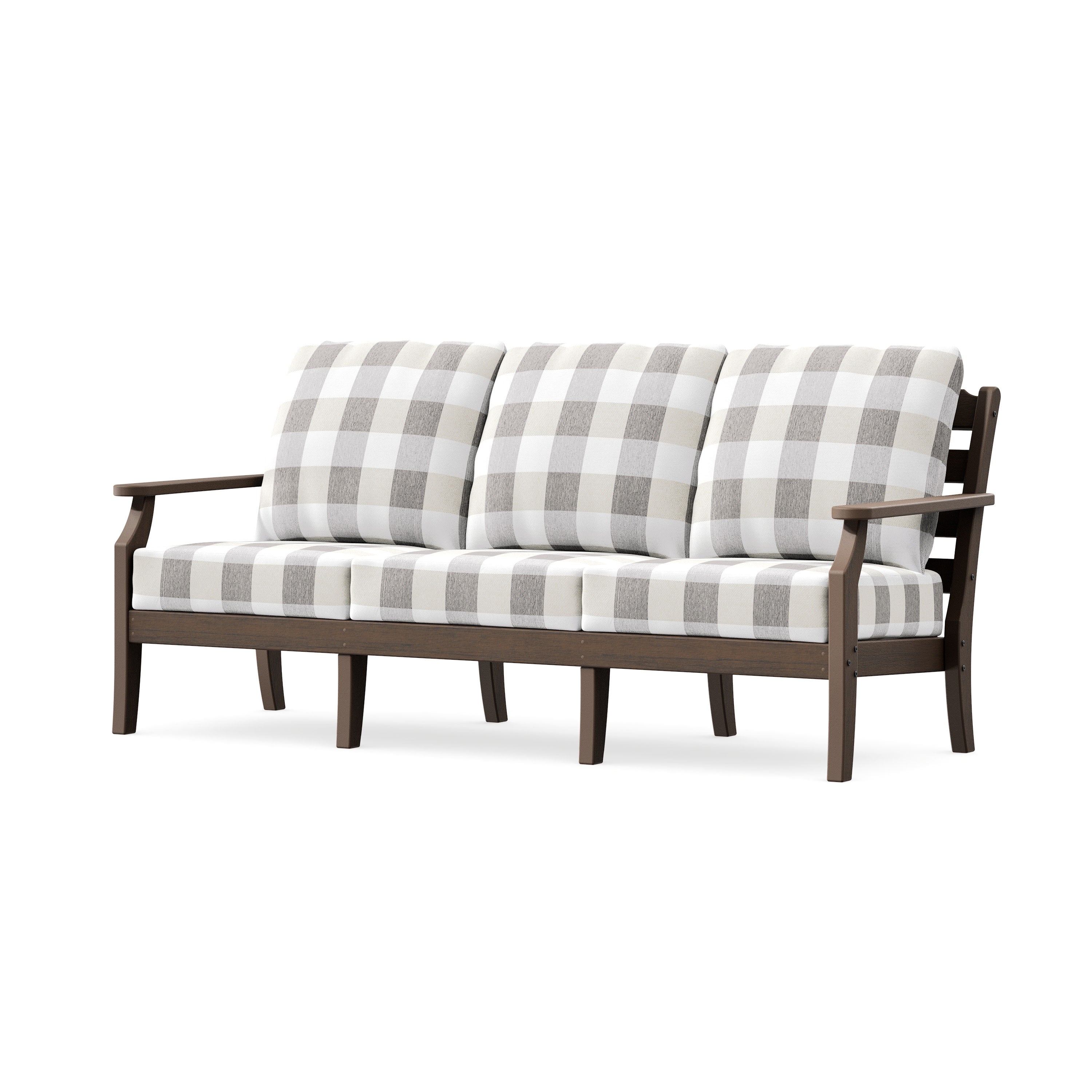 Savannah Deep Seating Sofa in Kona / Buffalo Plaid Grey Mist