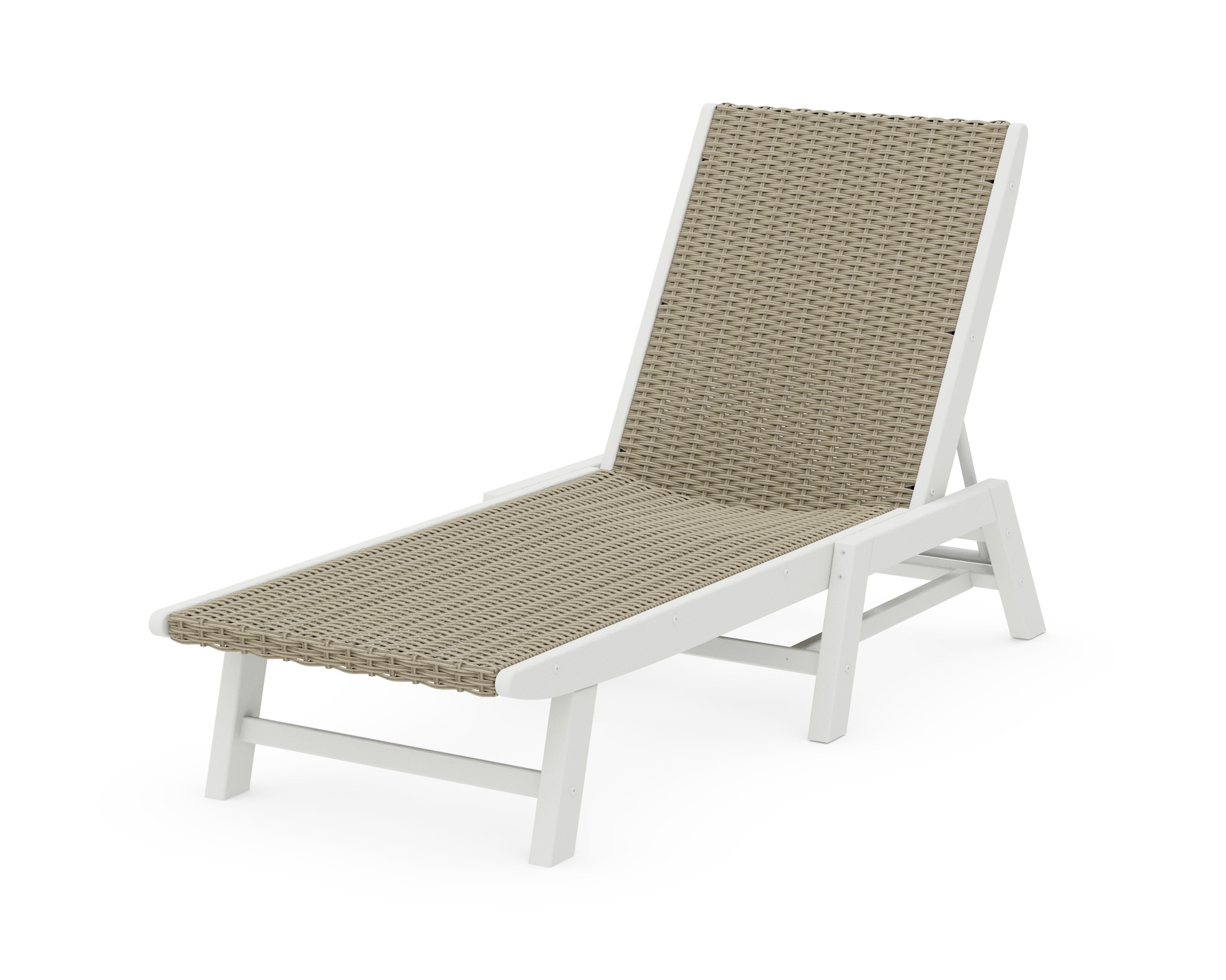 Coastal Woven Chaise in Vintage White / Dune Grass