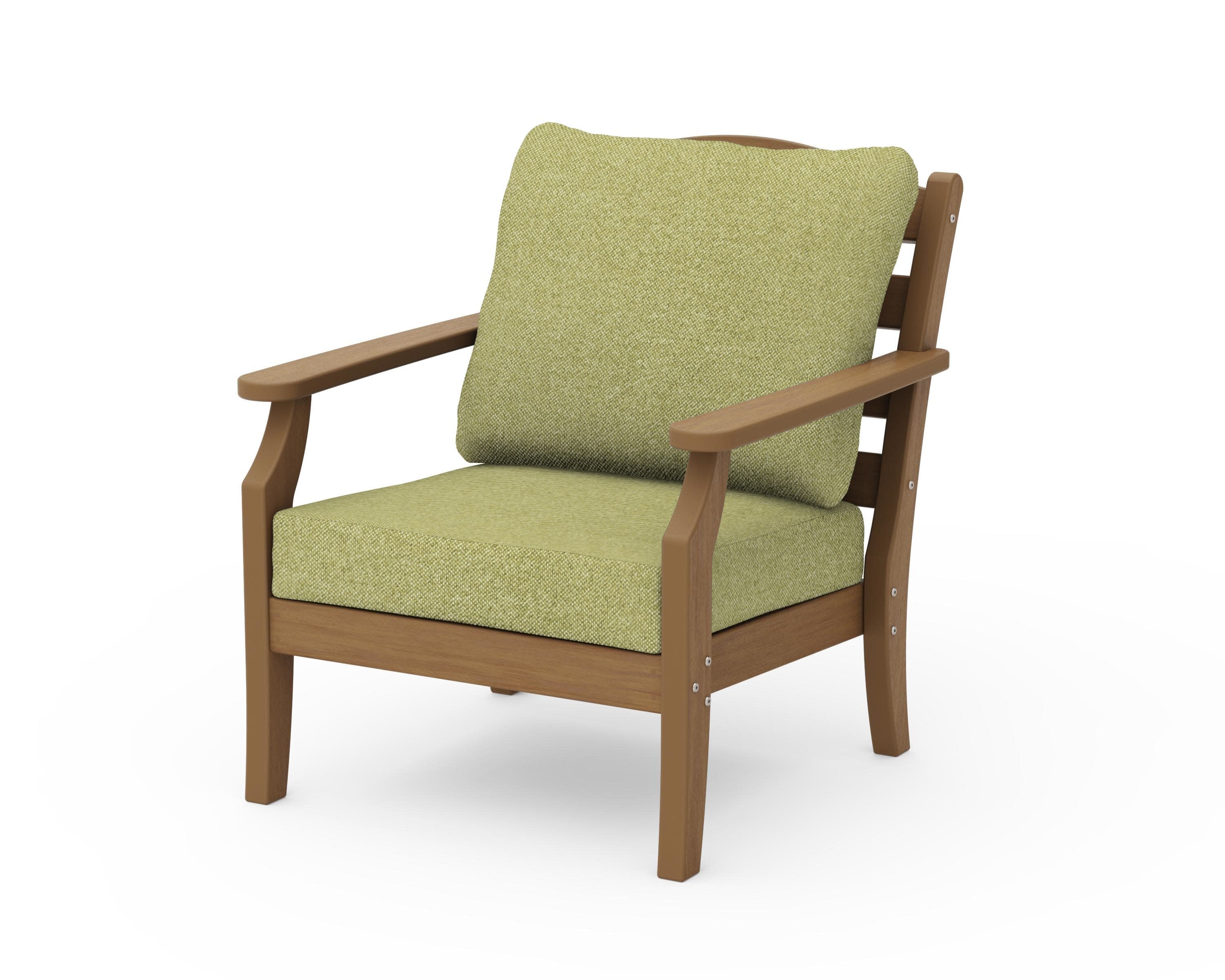 Savannah Deep Seating Chair in Natural / Chartreuse Boucle