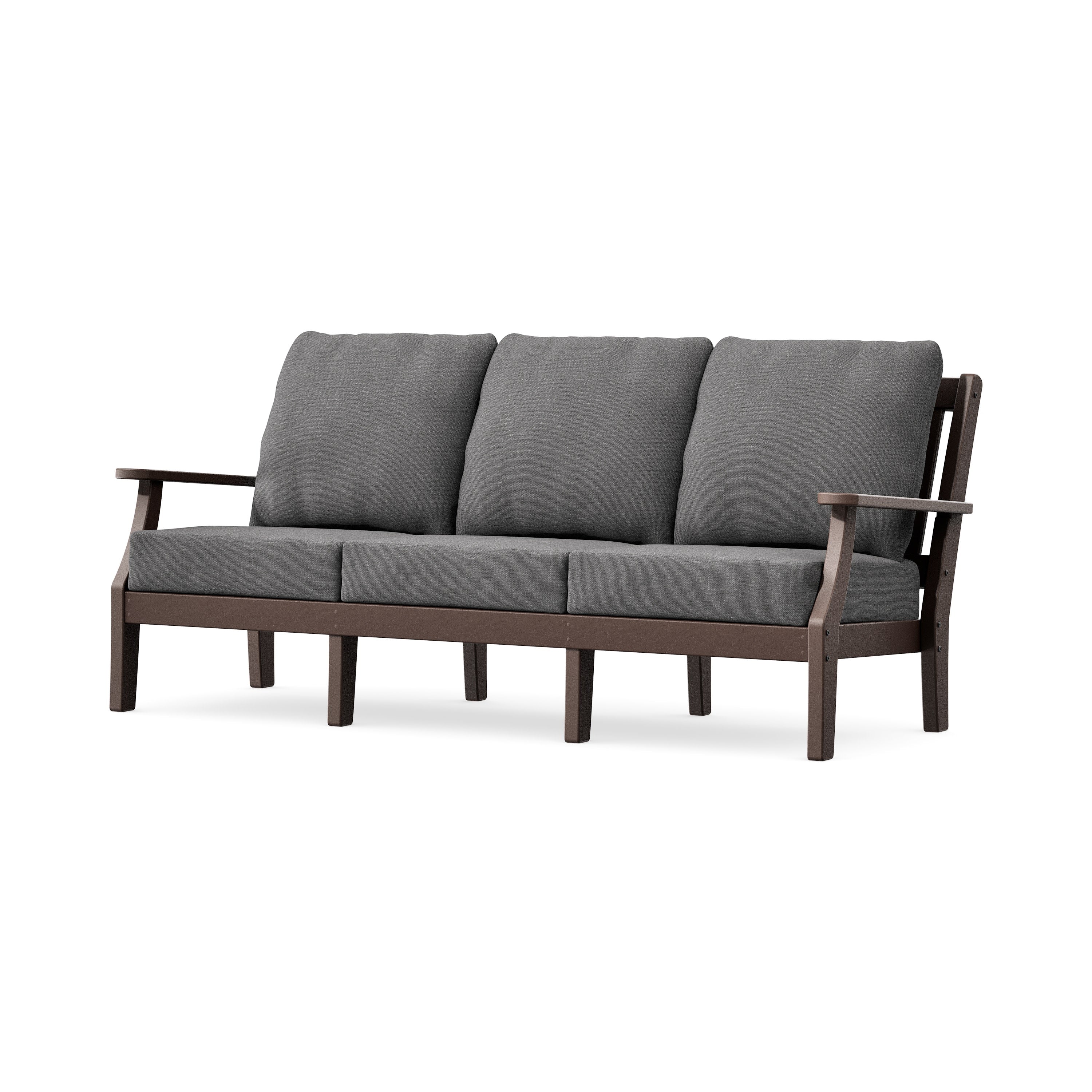 Chinoiserie Deep Seating Sofa in Mahogany / Ash Charcoal