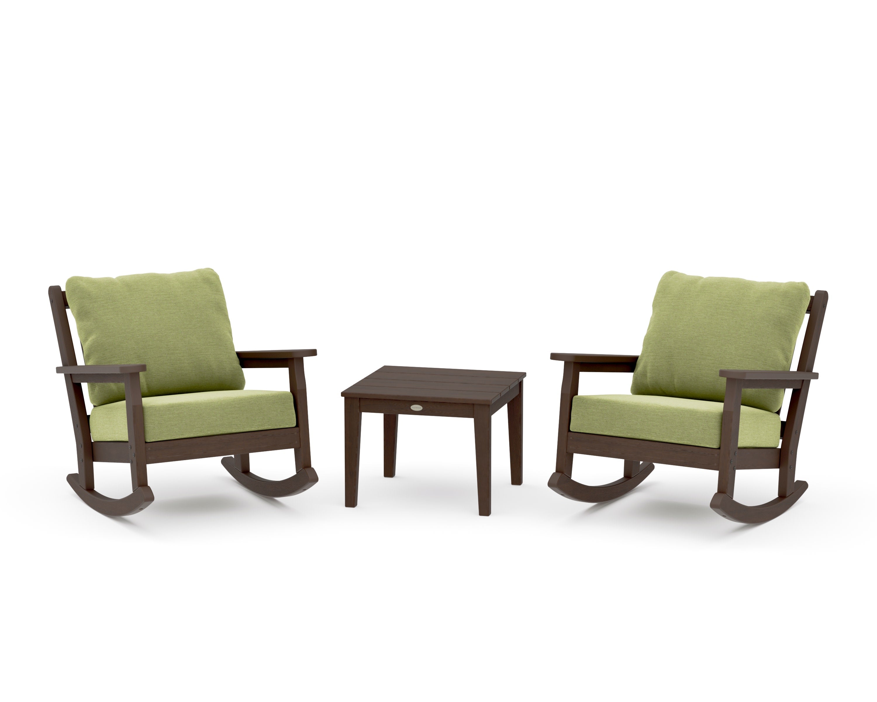 Chippendale 3-Piece Deep Seating Rocker Set in Kona / Chartreuse Boucle