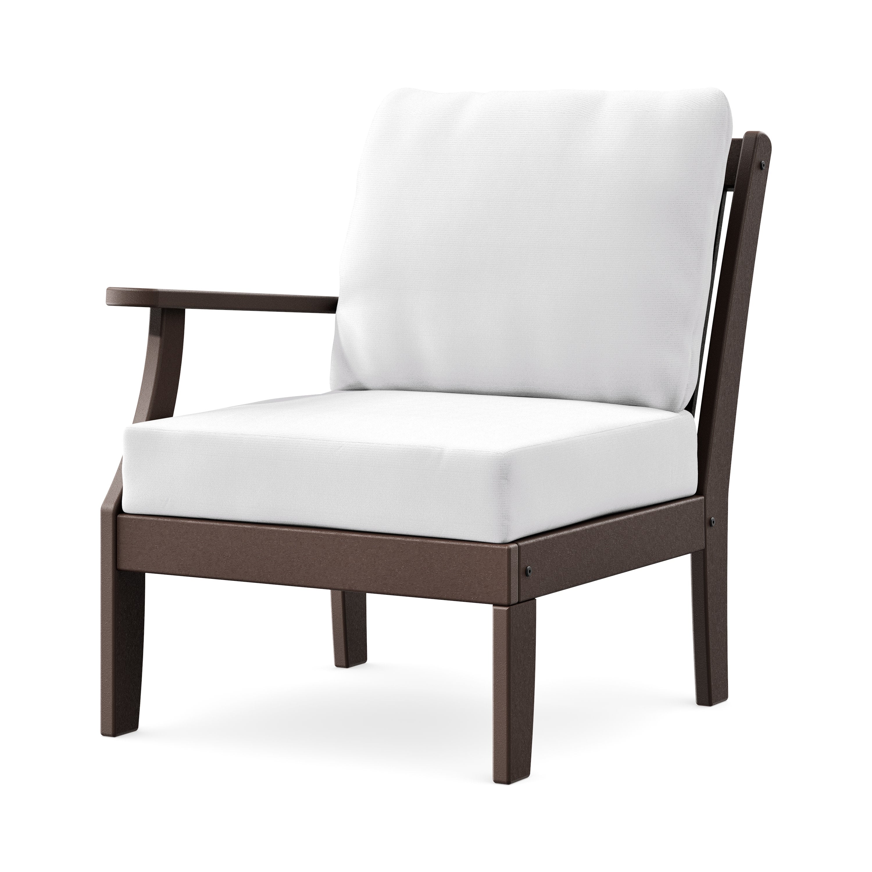 Braxton Modular Left Arm Chair in Mahogany / Natural