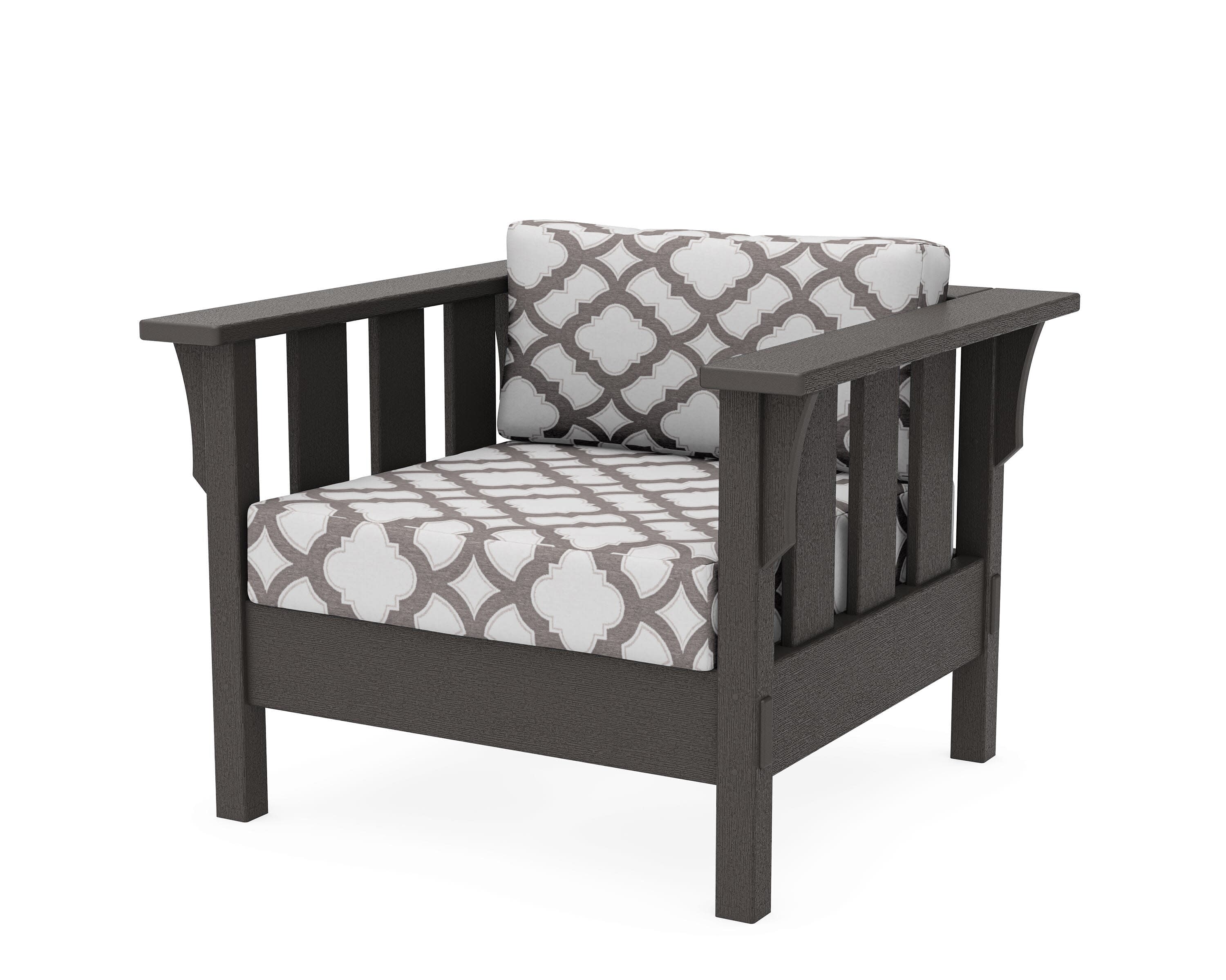 Acadia Deep Seating Chair in Vintage Coffee / Trellis Grey Mist