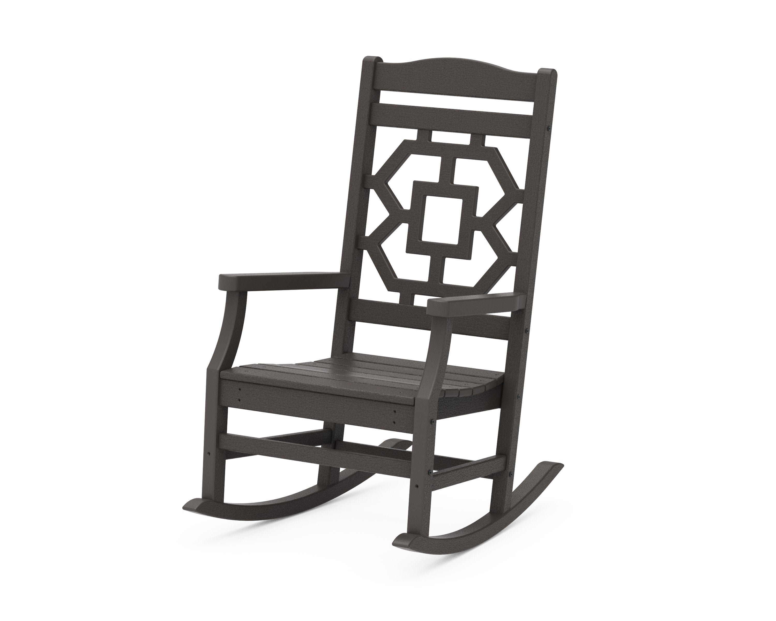Chinoiserie Rocking Chair in Vintage Coffee