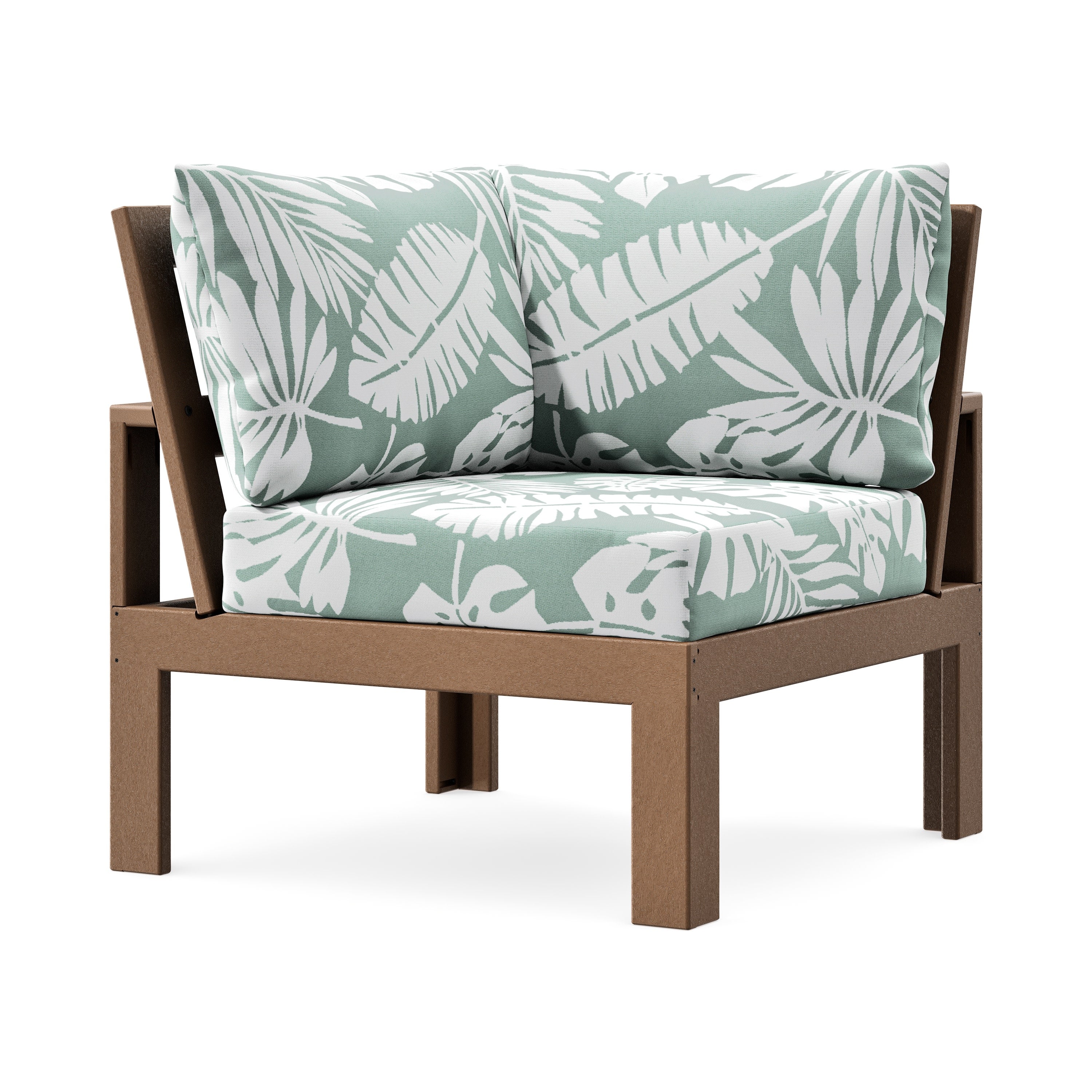 Modular Corner Chair in Teak / Leaf Glacier Spa