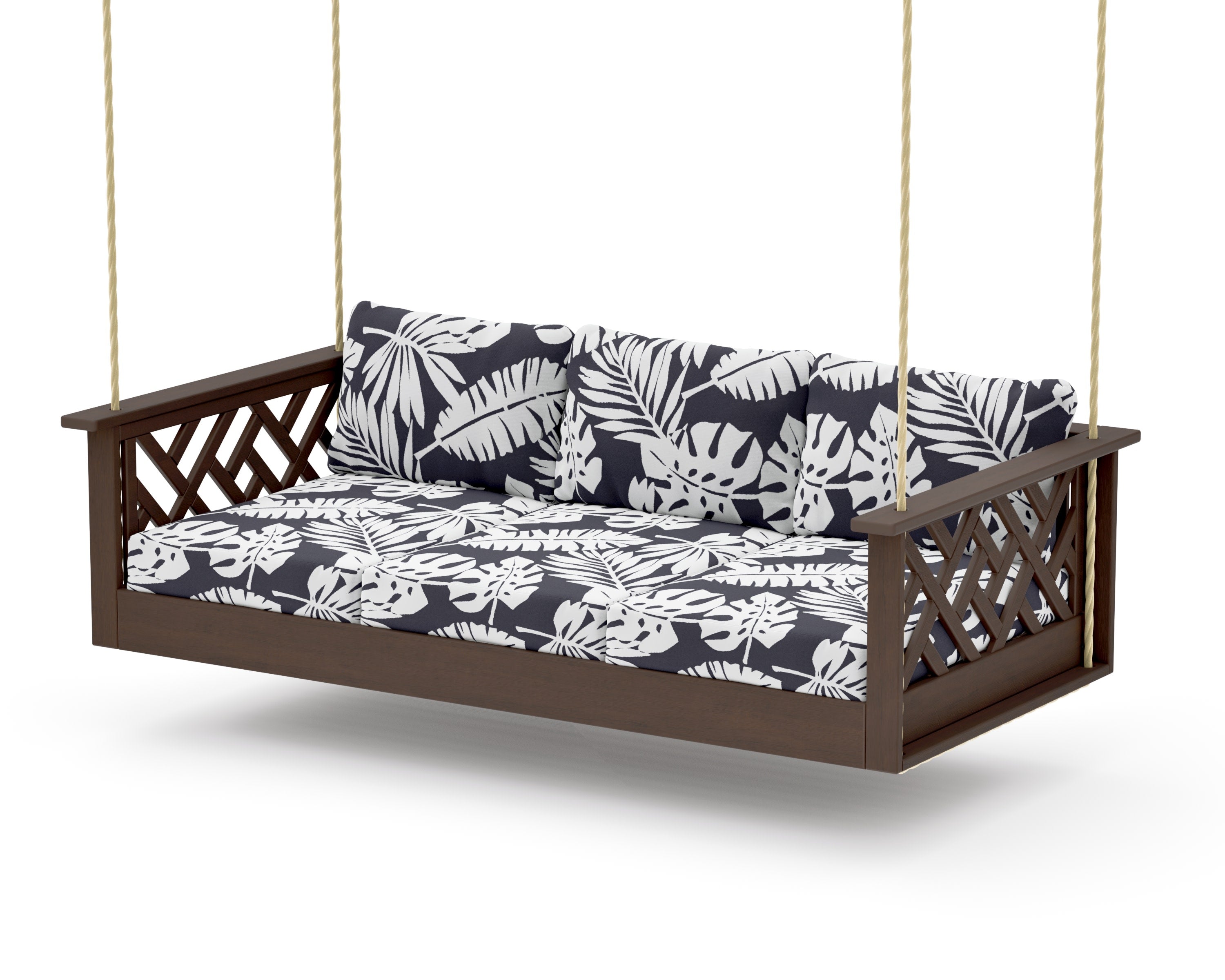 Chippendale Daybed Swing in Kona / Leaf Navy