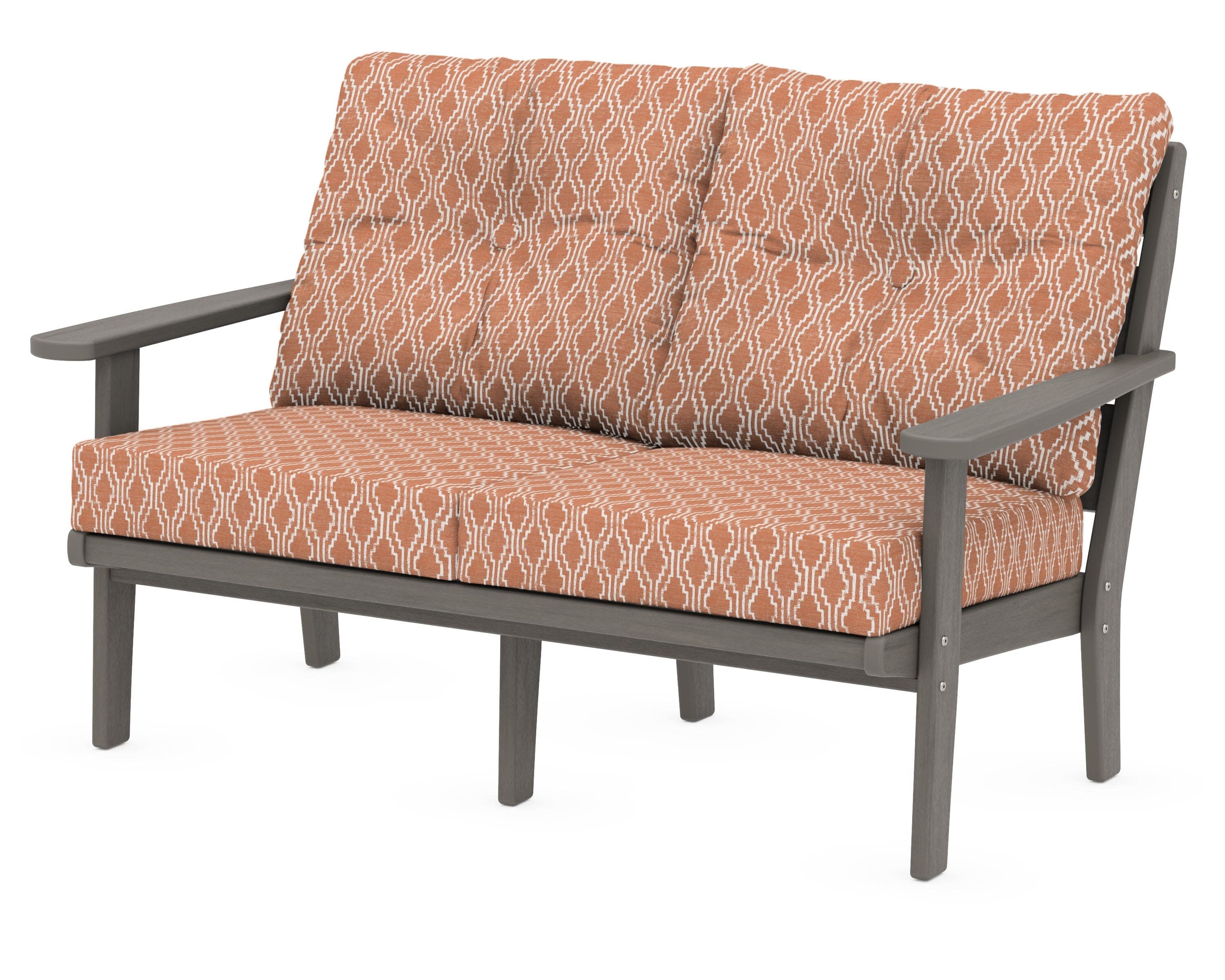Lakeside Deep Seating Loveseat in Driftwood / Solve Clay