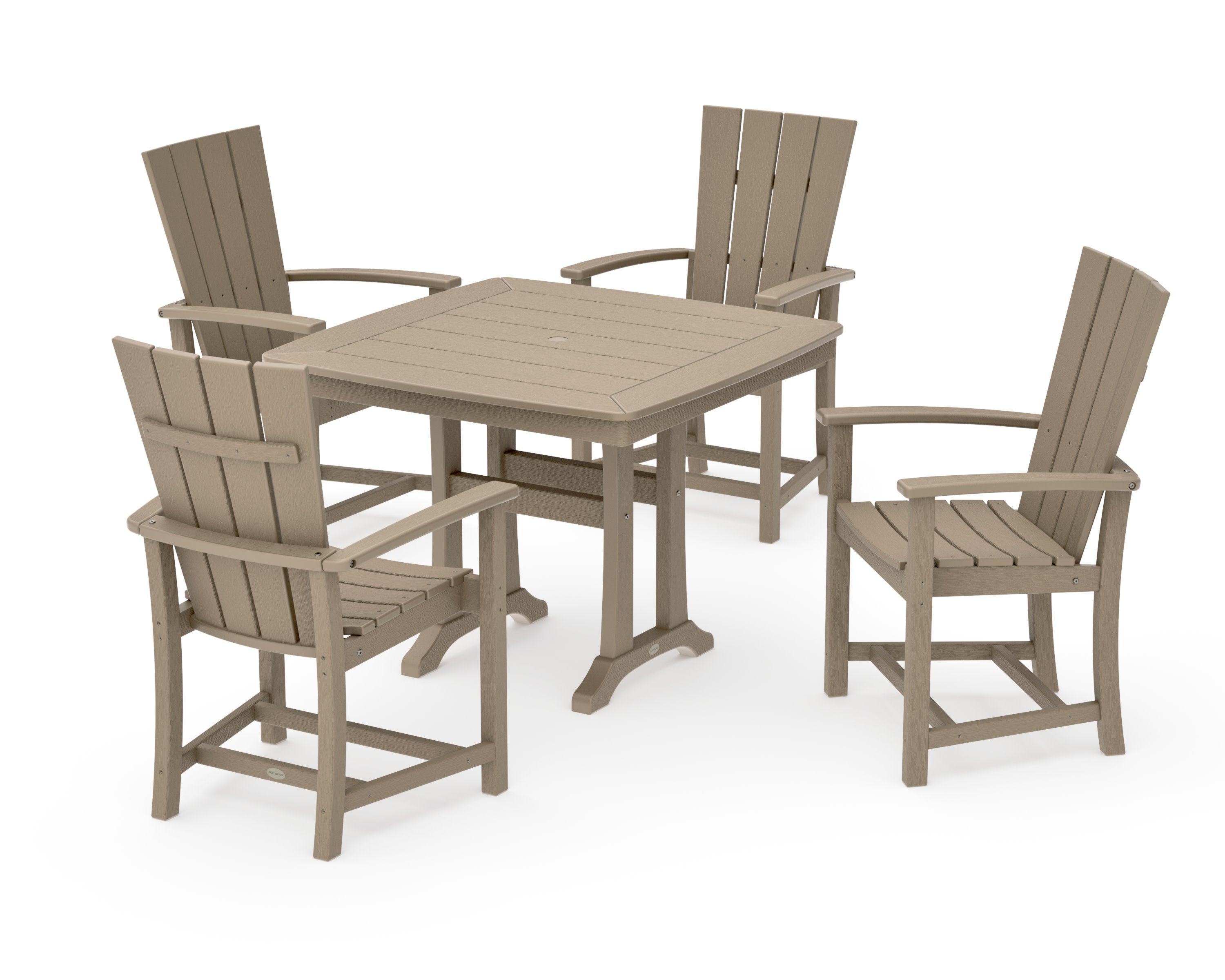 Quattro 5-Piece Dining Set with Trestle Legs in Vintage Sahara