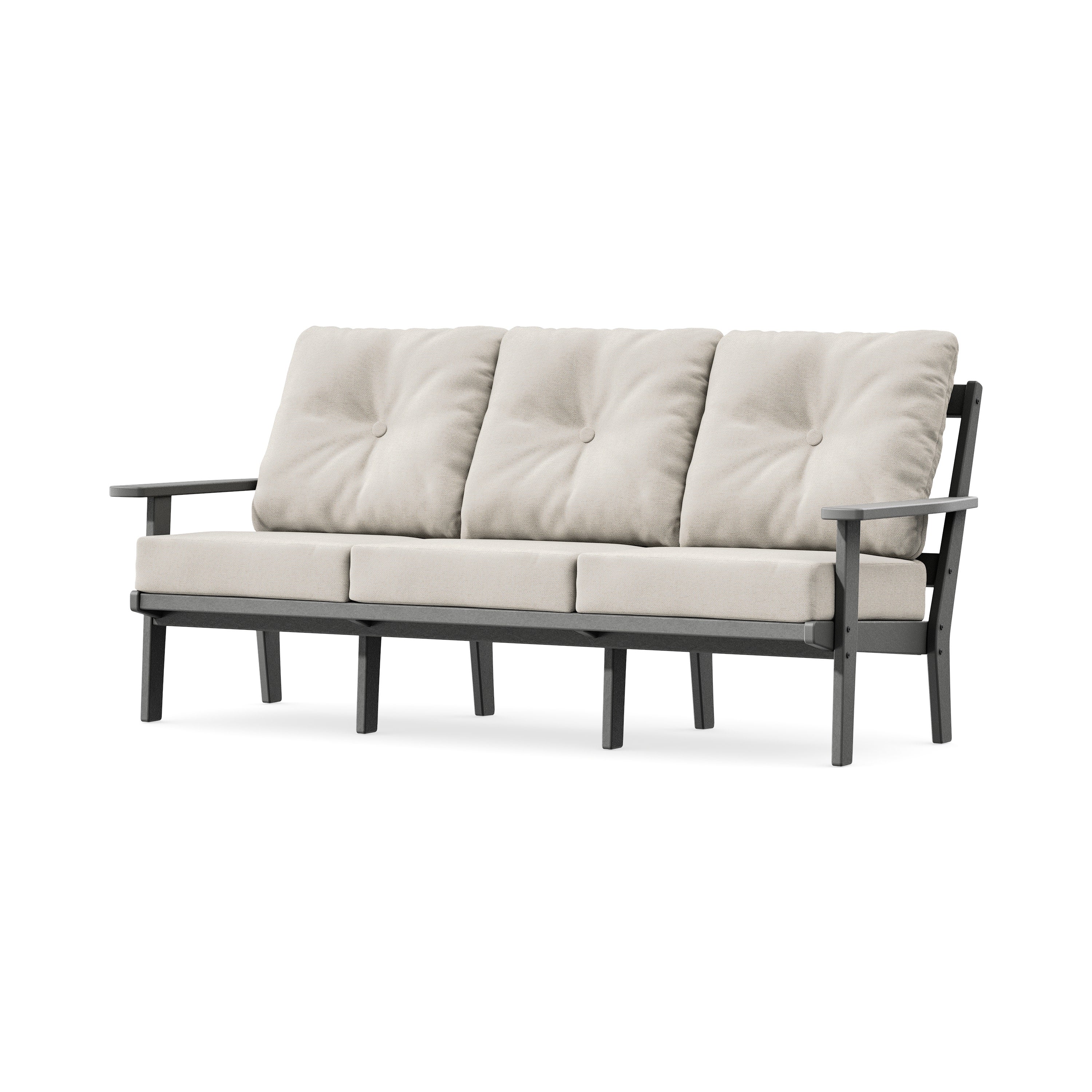 Oxford Deep Seating Sofa in Slate Grey / Dune Burlap