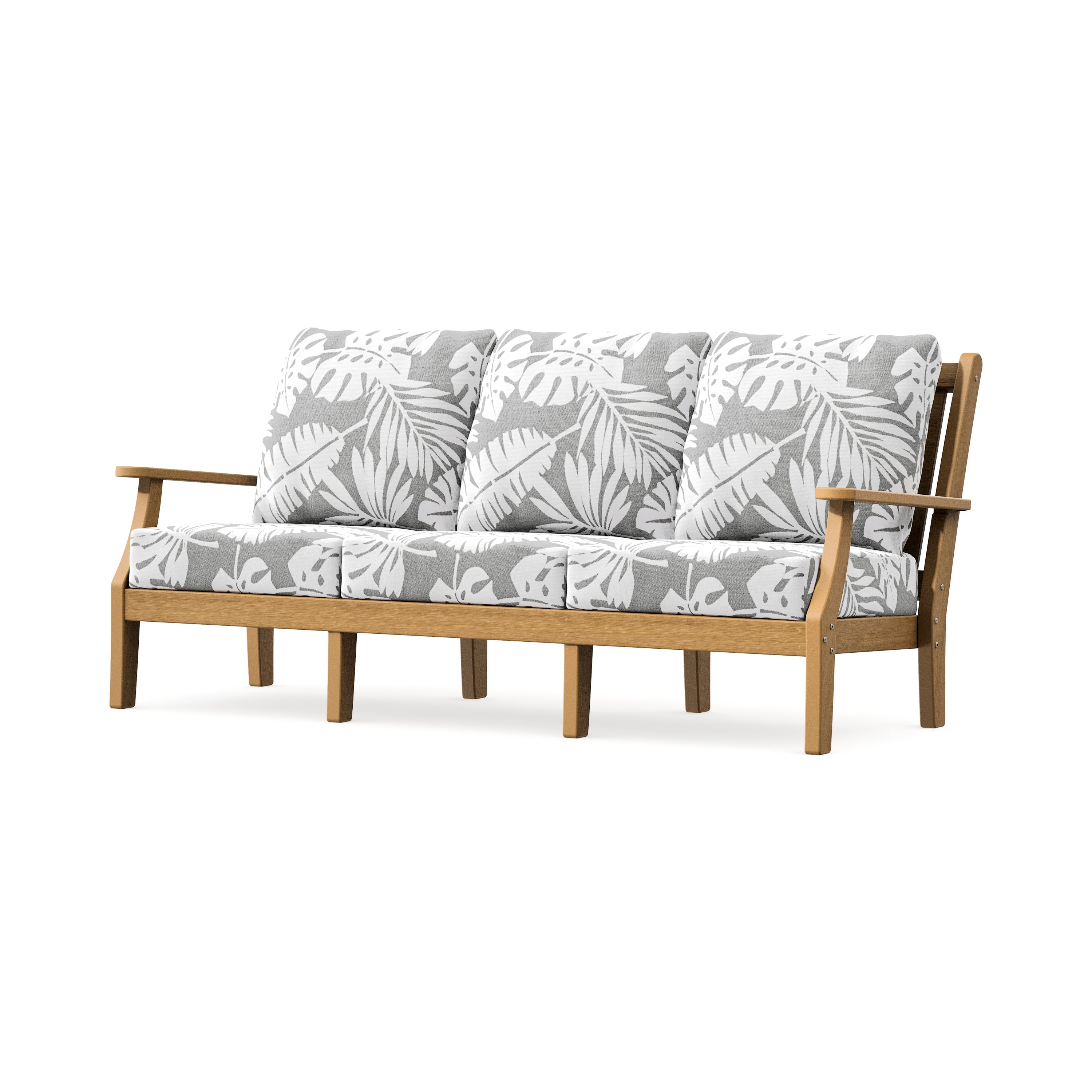 Wovendale Deep Seating Sofa in Natural / Leaf Grey Mist