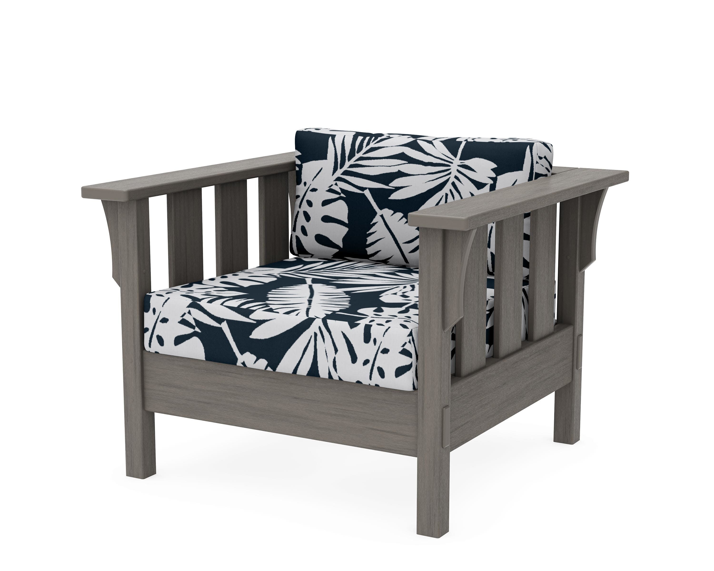 Acadia Deep Seating Chair in Driftwood / Leaf Marine Indigo