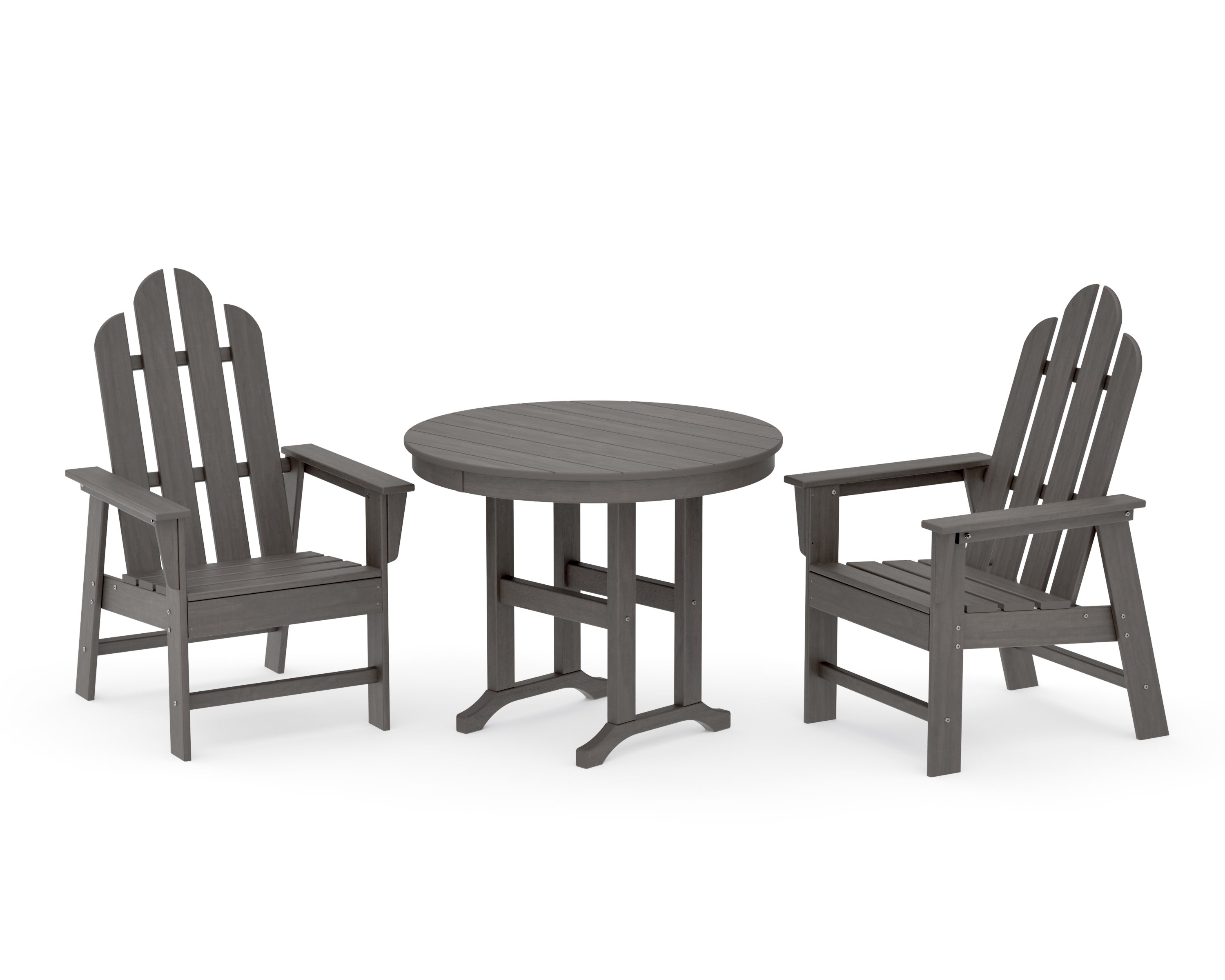Long Island 3-Piece Round Dining Set in Driftwood