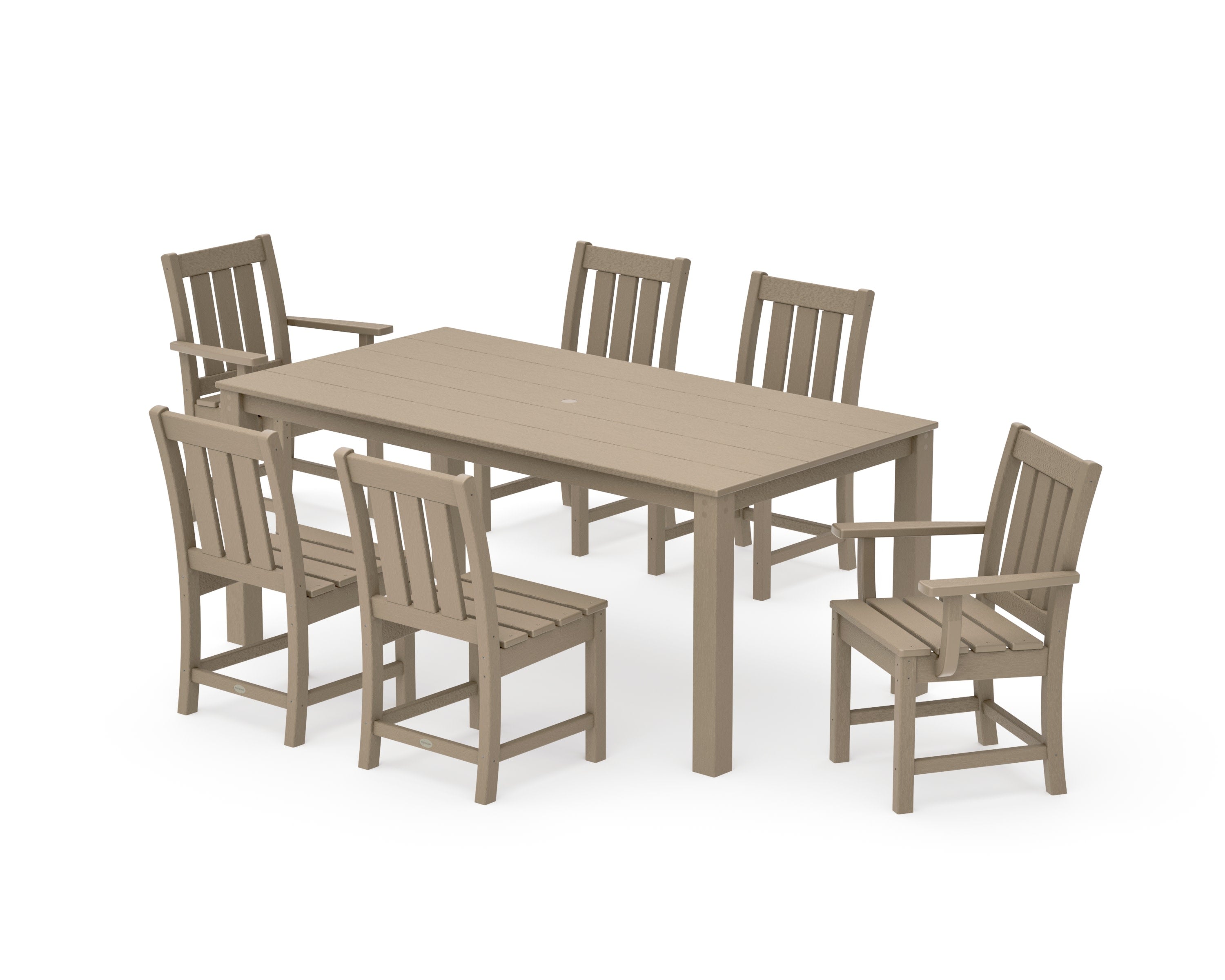 Oxford 7-Piece Parsons Dining Set in Vintage Sahara