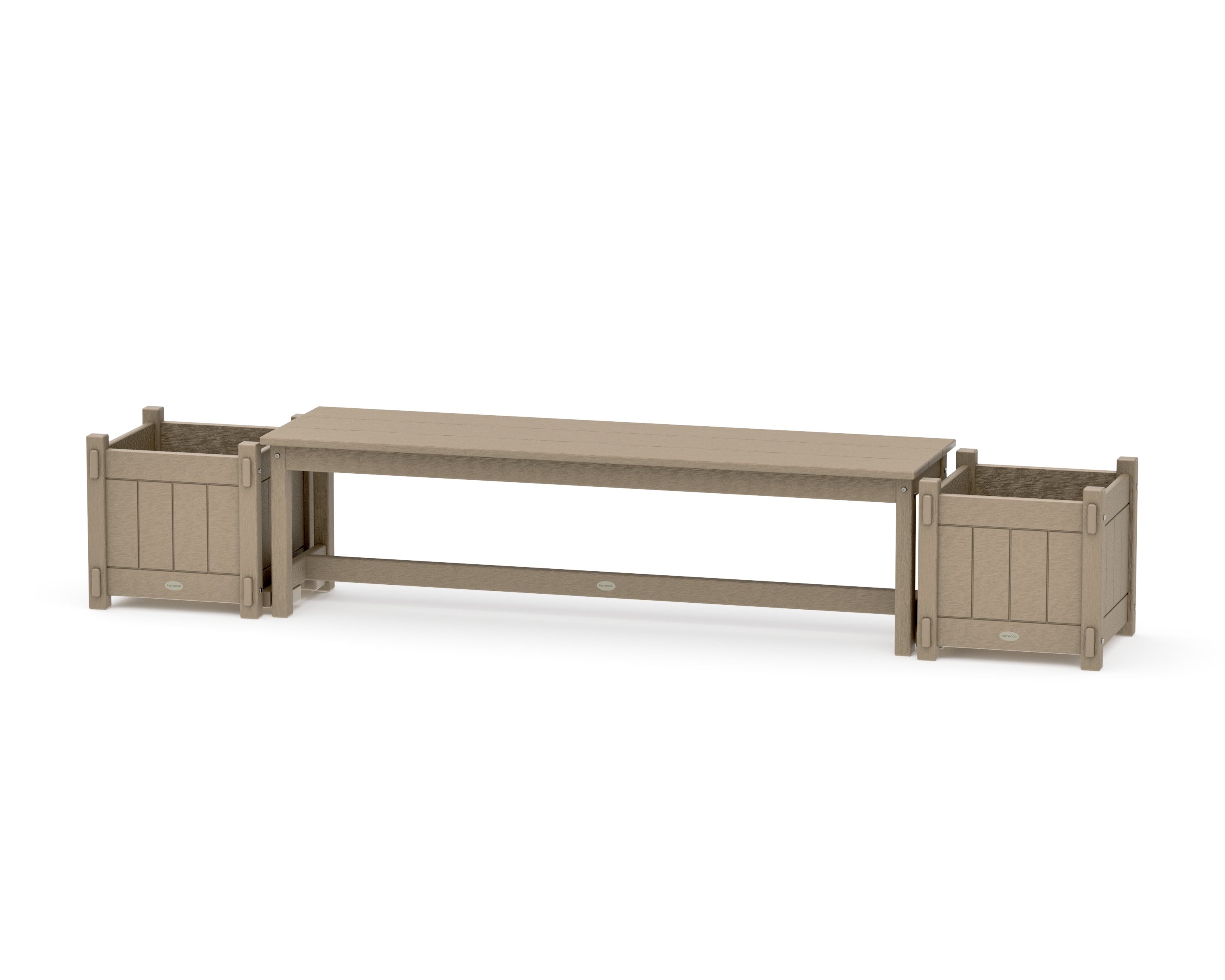 60" Vineyard Straight Planter Bench Set in Vintage Sahara