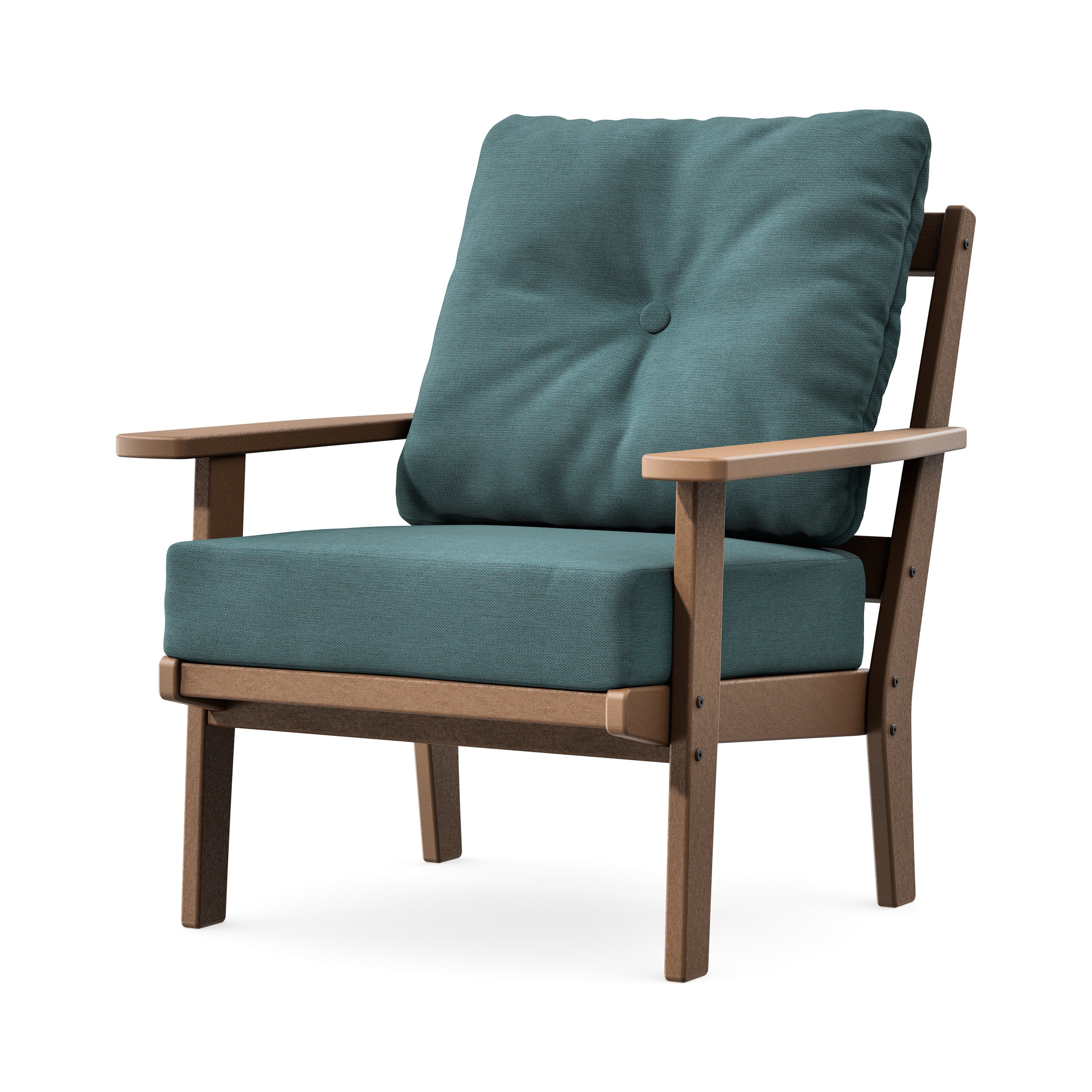 Prairie Deep Seating Chair in Teak / Ocean Teal