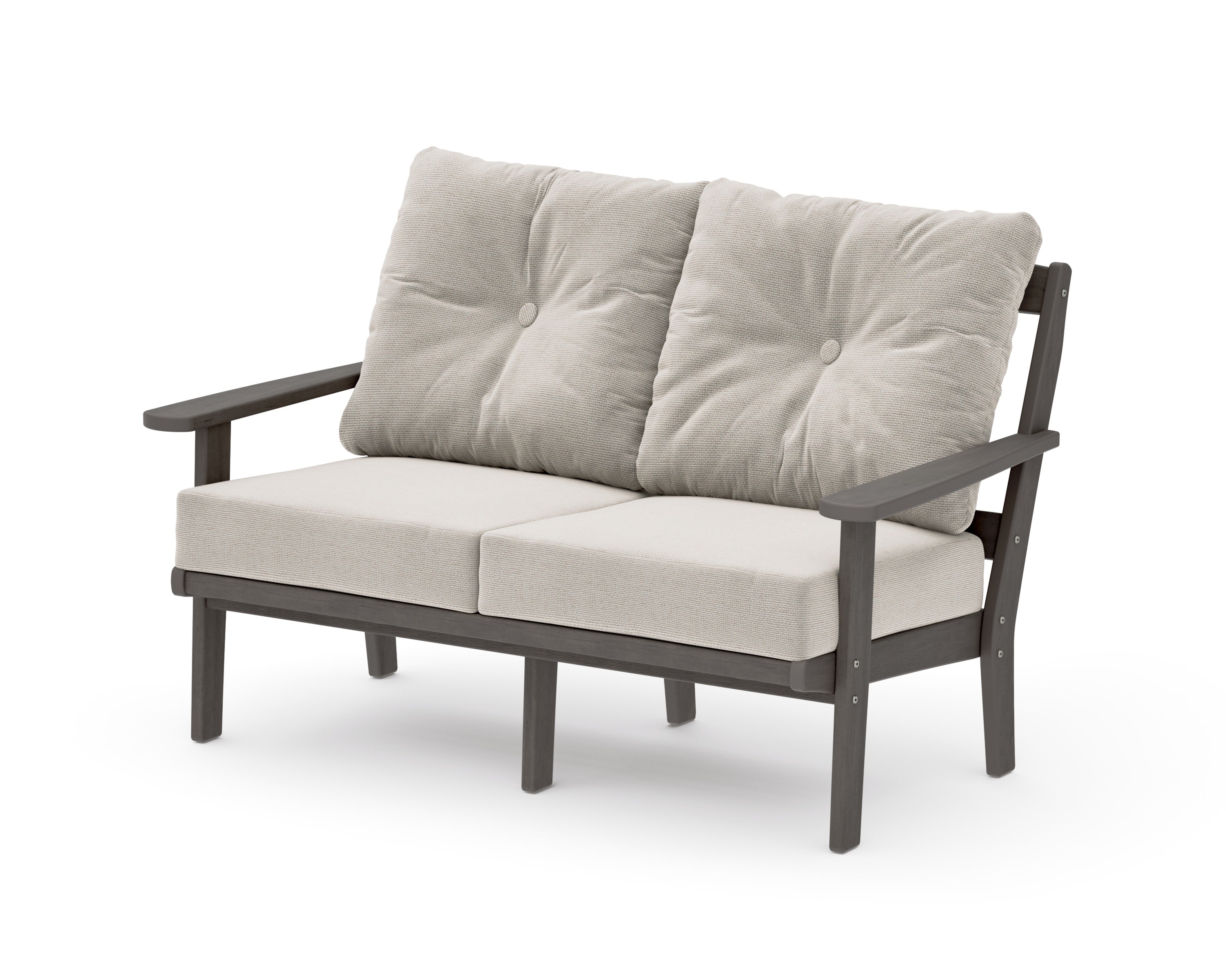 Mission Deep SeatingLoveseat in Driftwood / Dune Burlap