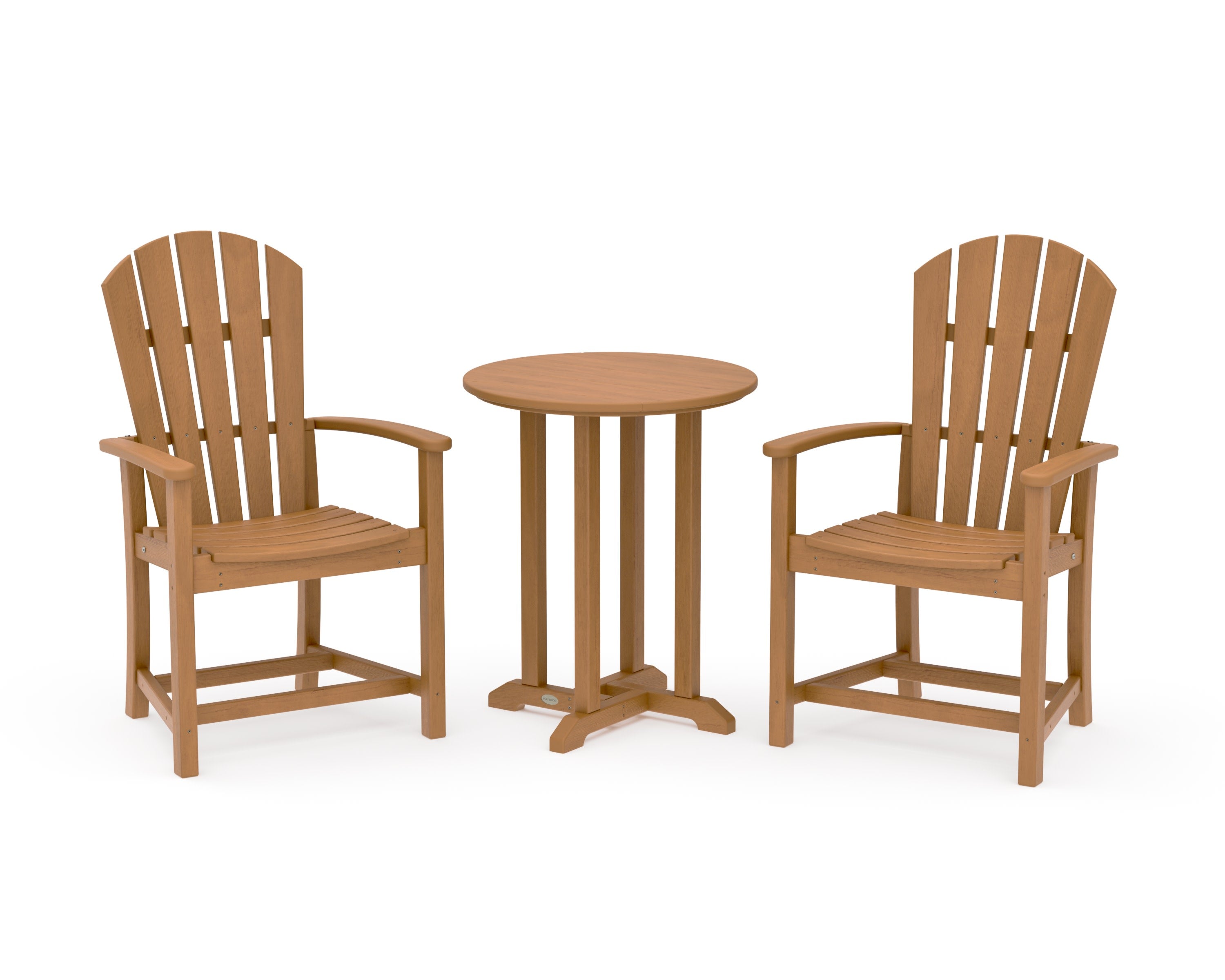 Palm Coast 3-Piece Round Farmhouse Bistro Dining Set in Natural