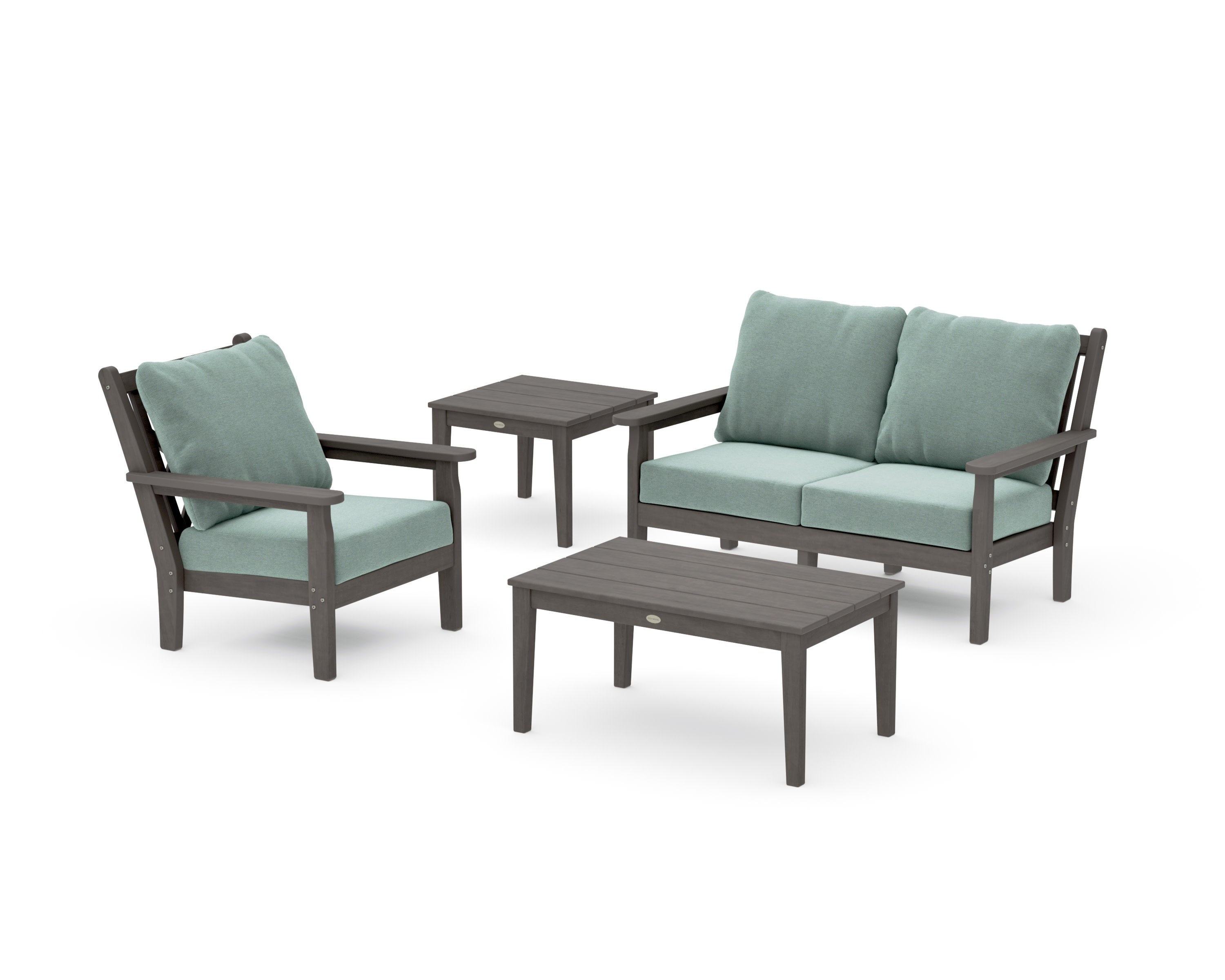 Chippendale 4-Piece Deep Seating Set in Driftwood / Glacier Spa