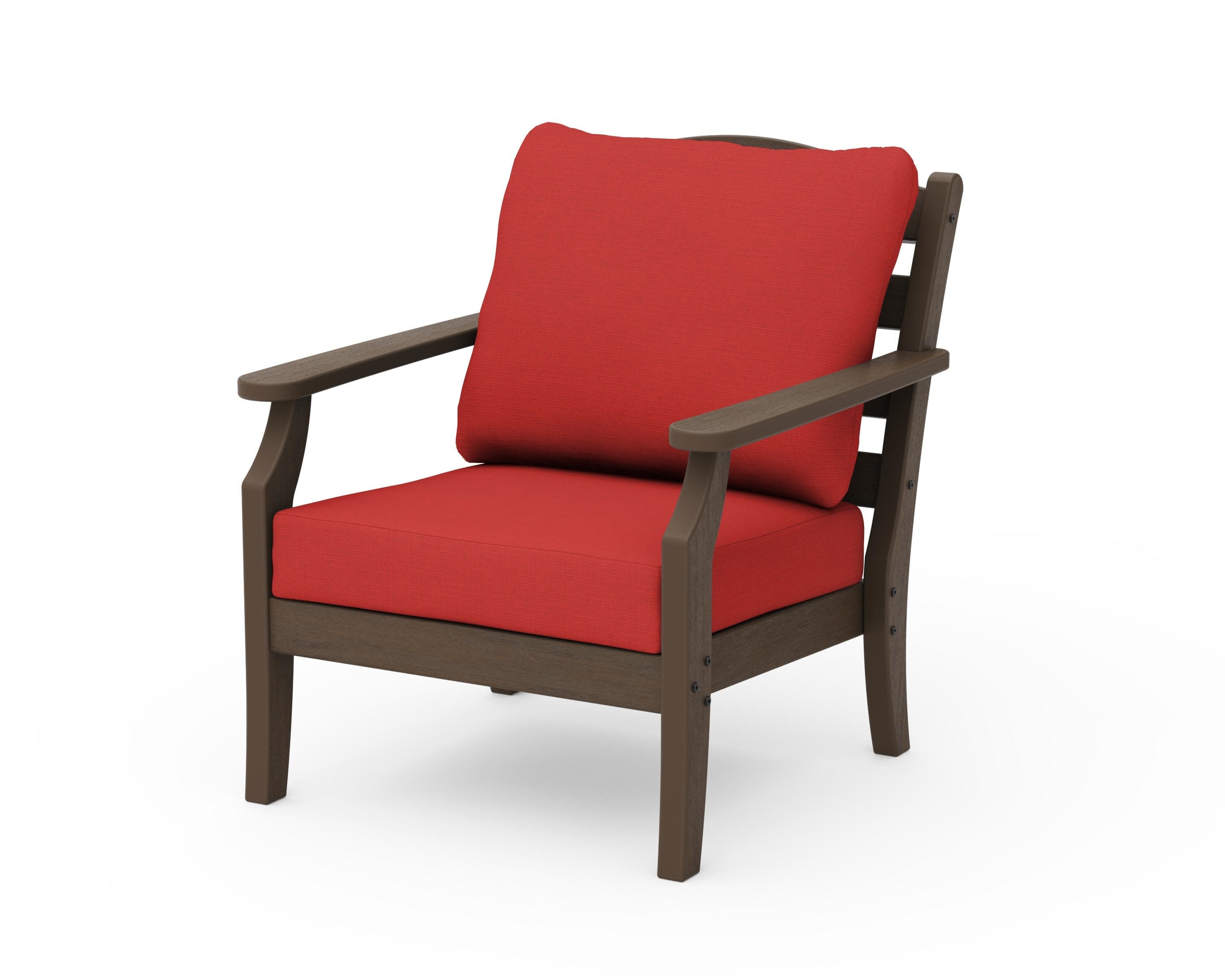 Savannah Deep Seating Chair in Kona / Crimson Linen