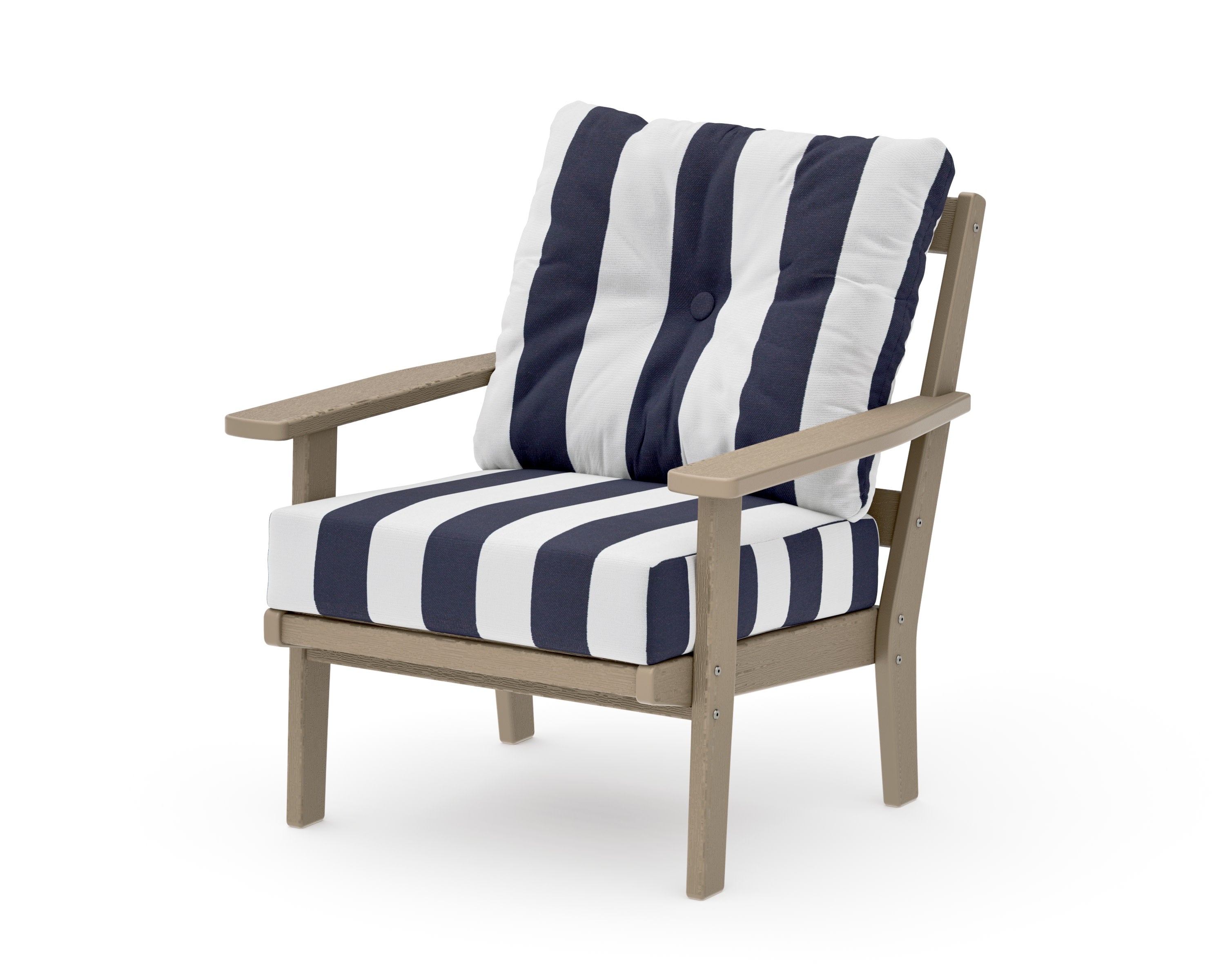 Prairie Deep Seating Chair in Vintage Sahara / Cabana Stripe Navy