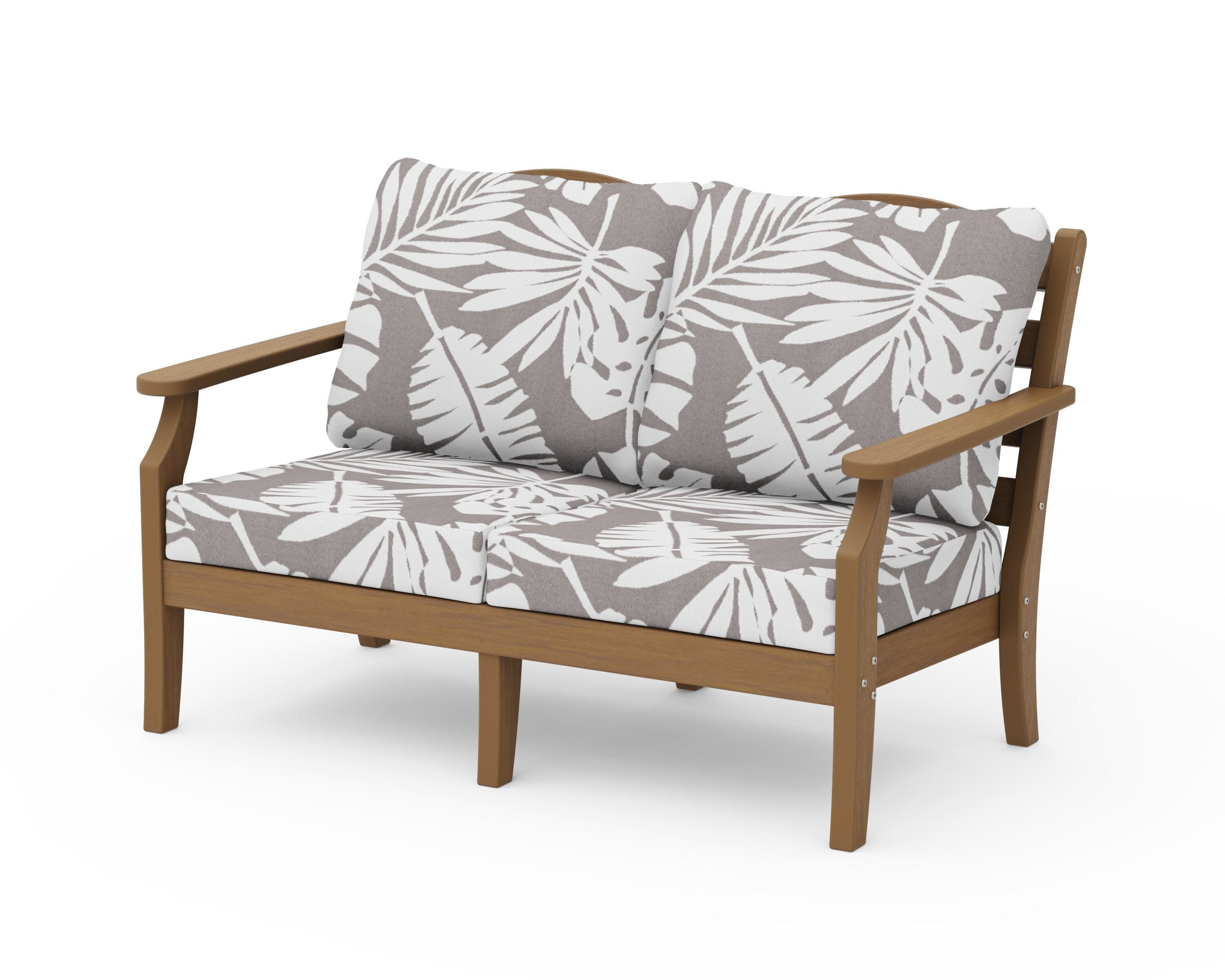 Savannah Deep Seating Loveseat in Natural / Leaf Grey Mist