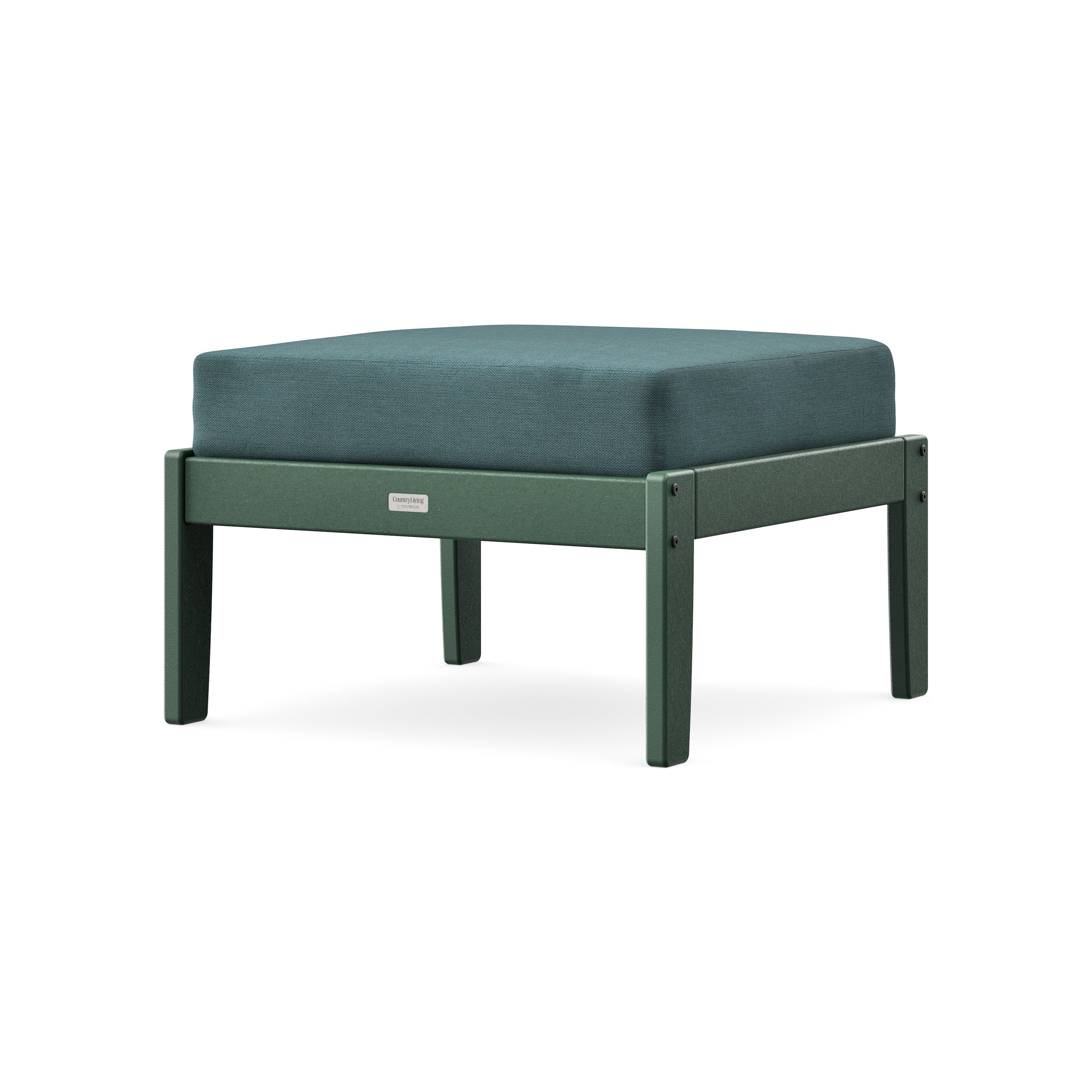 Cottage Deep Seating Ottoman in Green / Ocean Teal