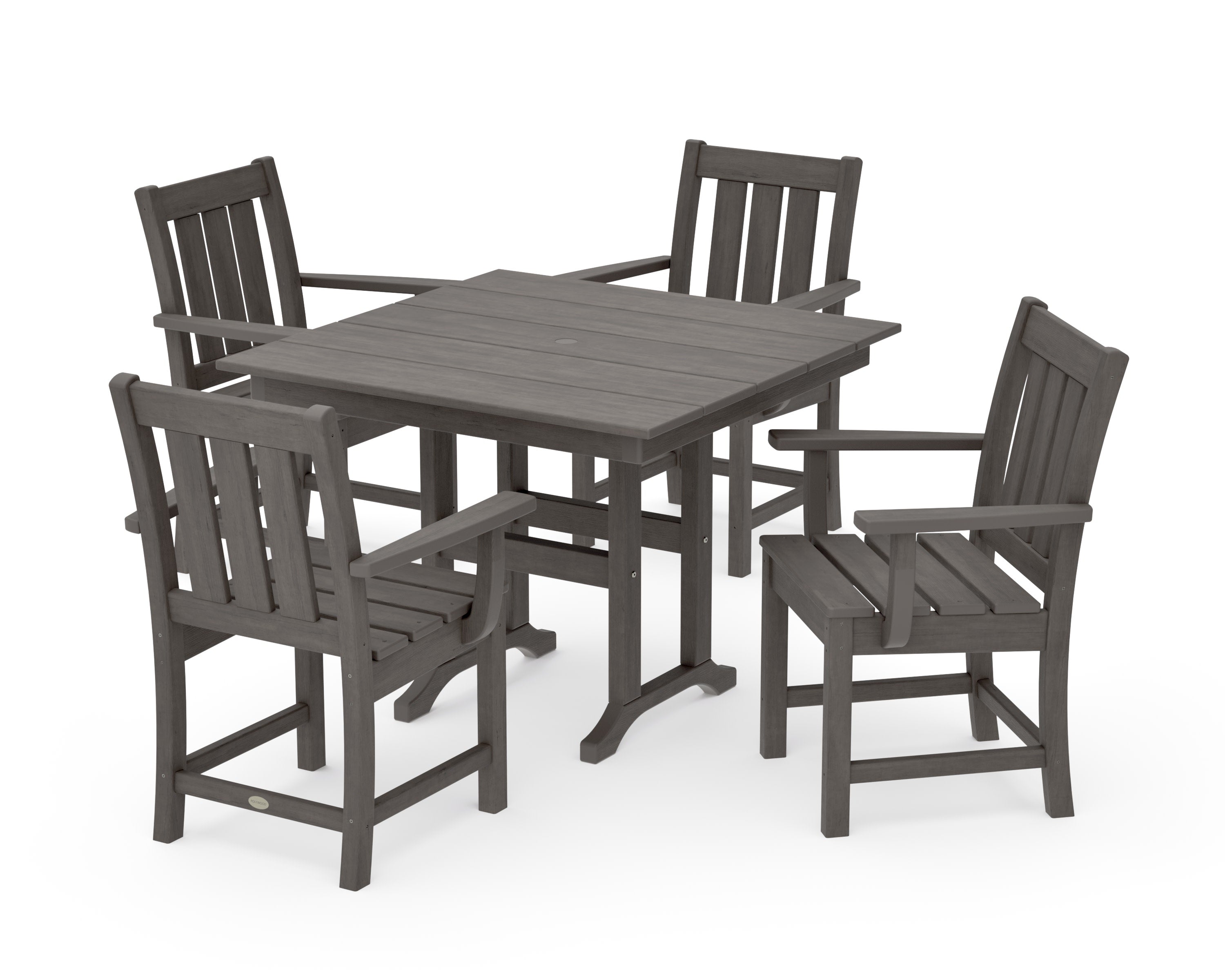 Oxford 5-Piece Farmhouse Dining Set in Driftwood