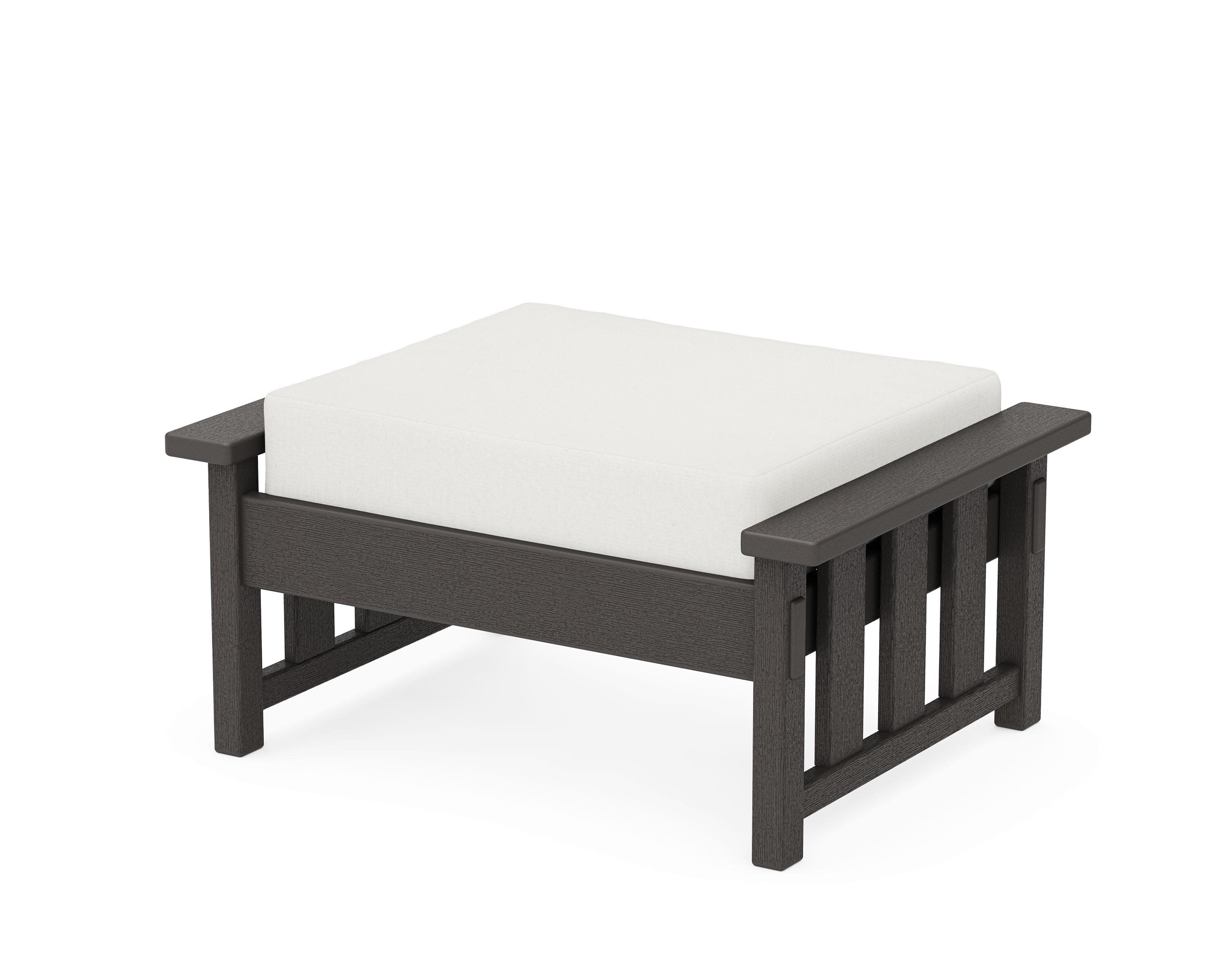 Acadia Deep Seating Ottoman in Vintage Coffee / Natural Linen
