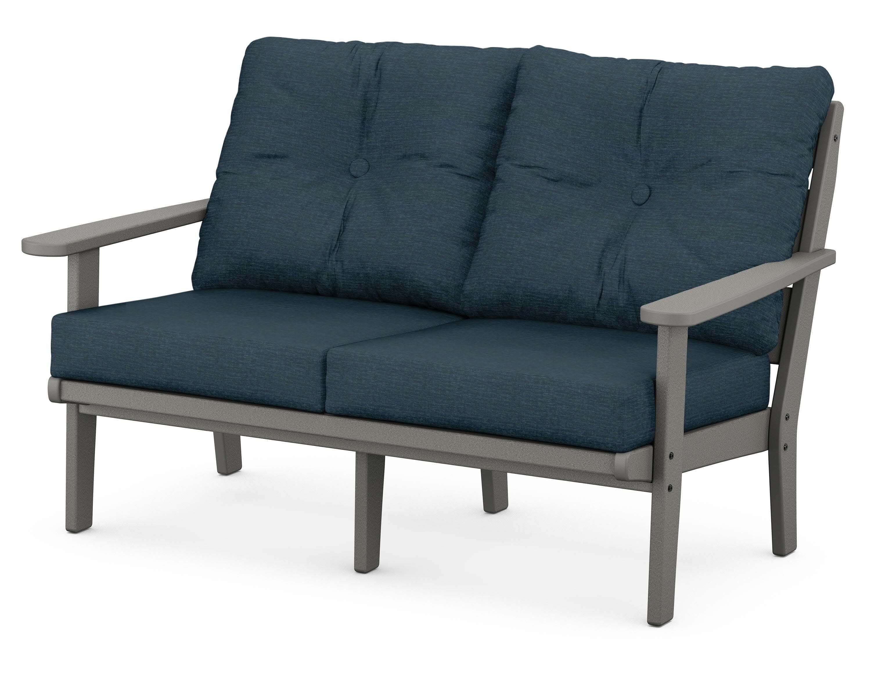 Lakeside Deep Seating Loveseat in Slate Grey / Platform Indigo