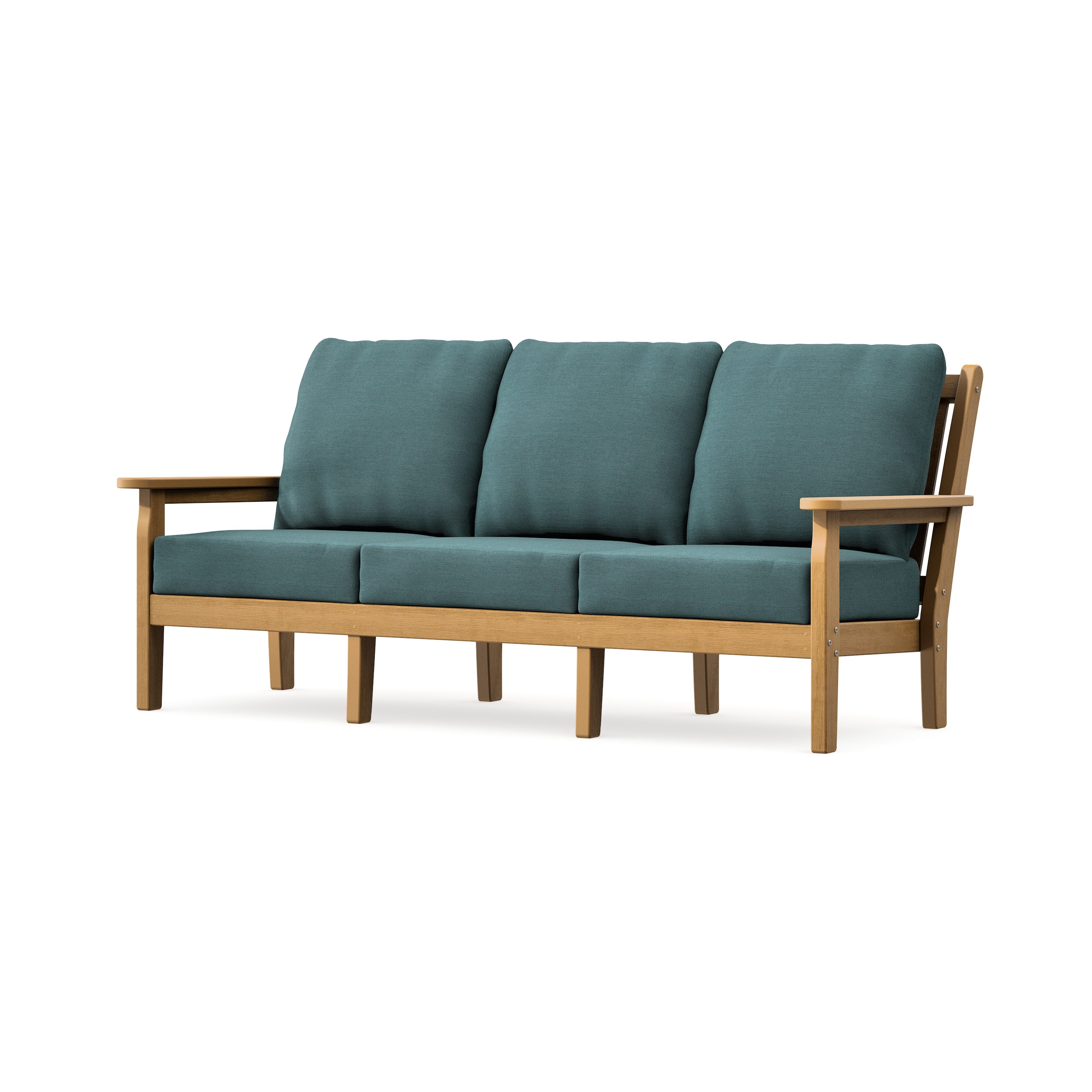 Chippendale Deep Seating Sofa in Natural / Ocean Teal