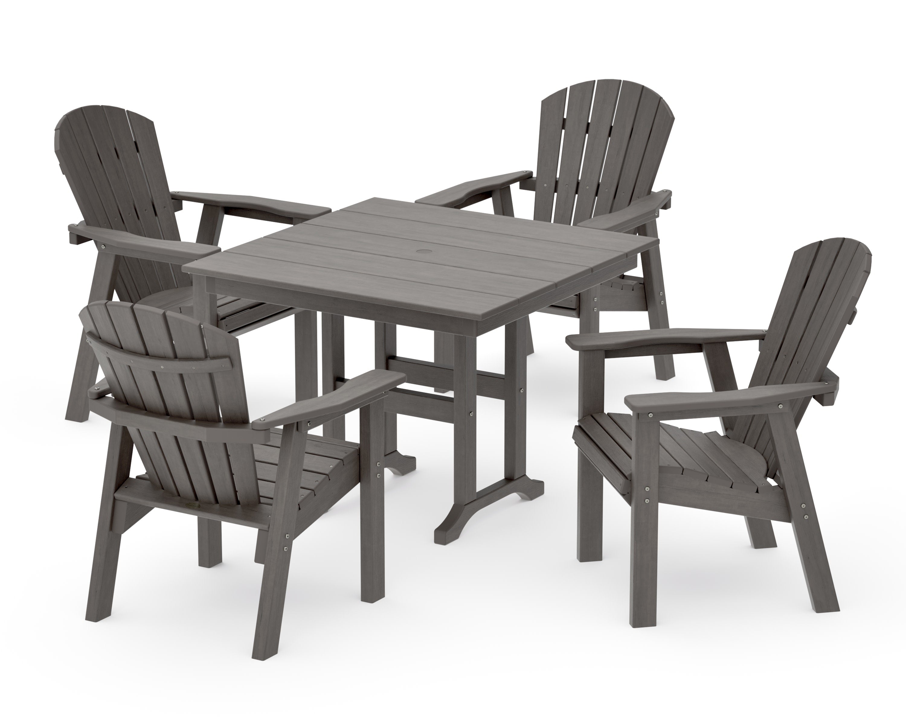 Seashell Chair 5-Piece Farmhouse Dining Set in Driftwood