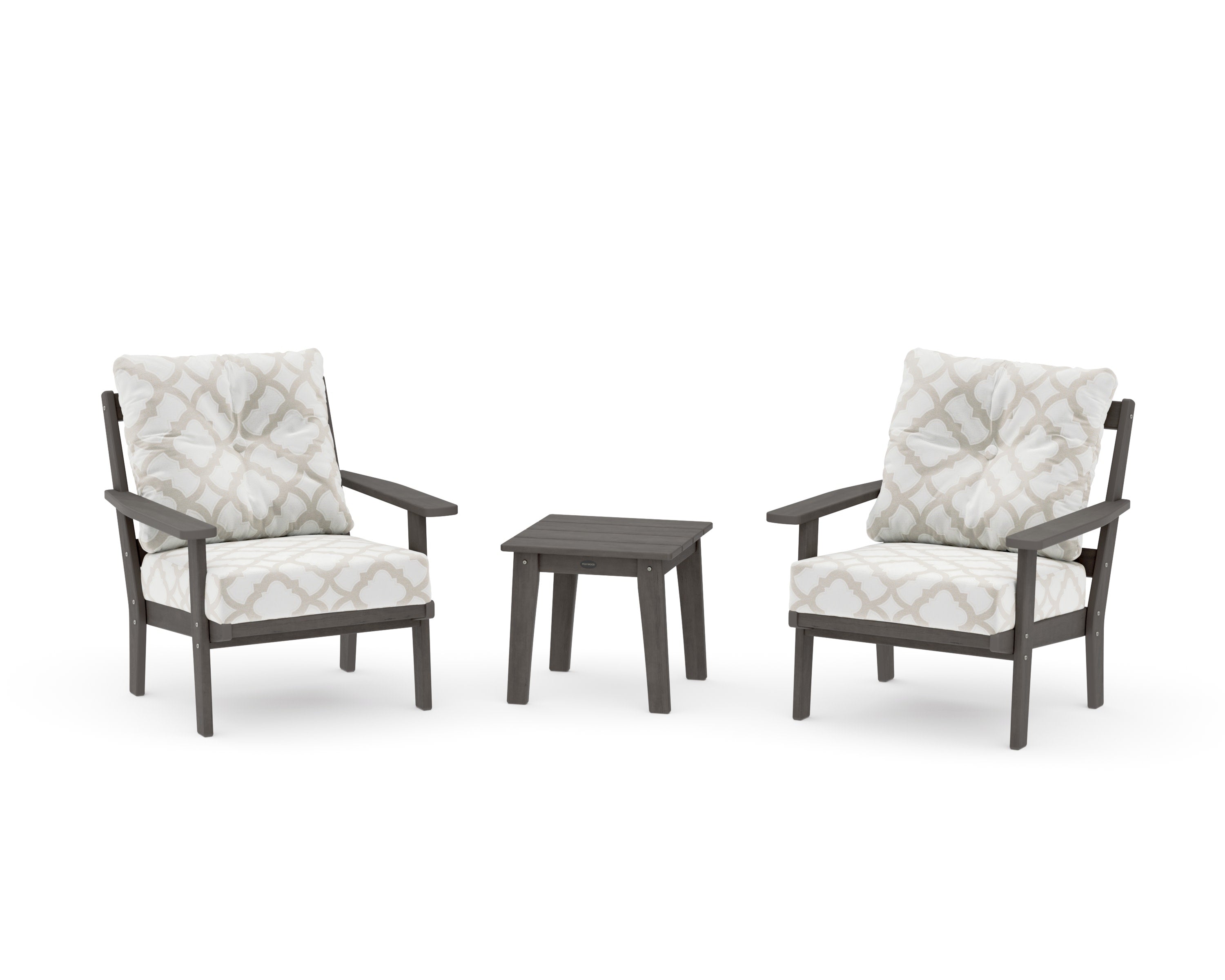 Oxford 3-Piece Deep Seating Set in Driftwood / Trellis Dune Burlap