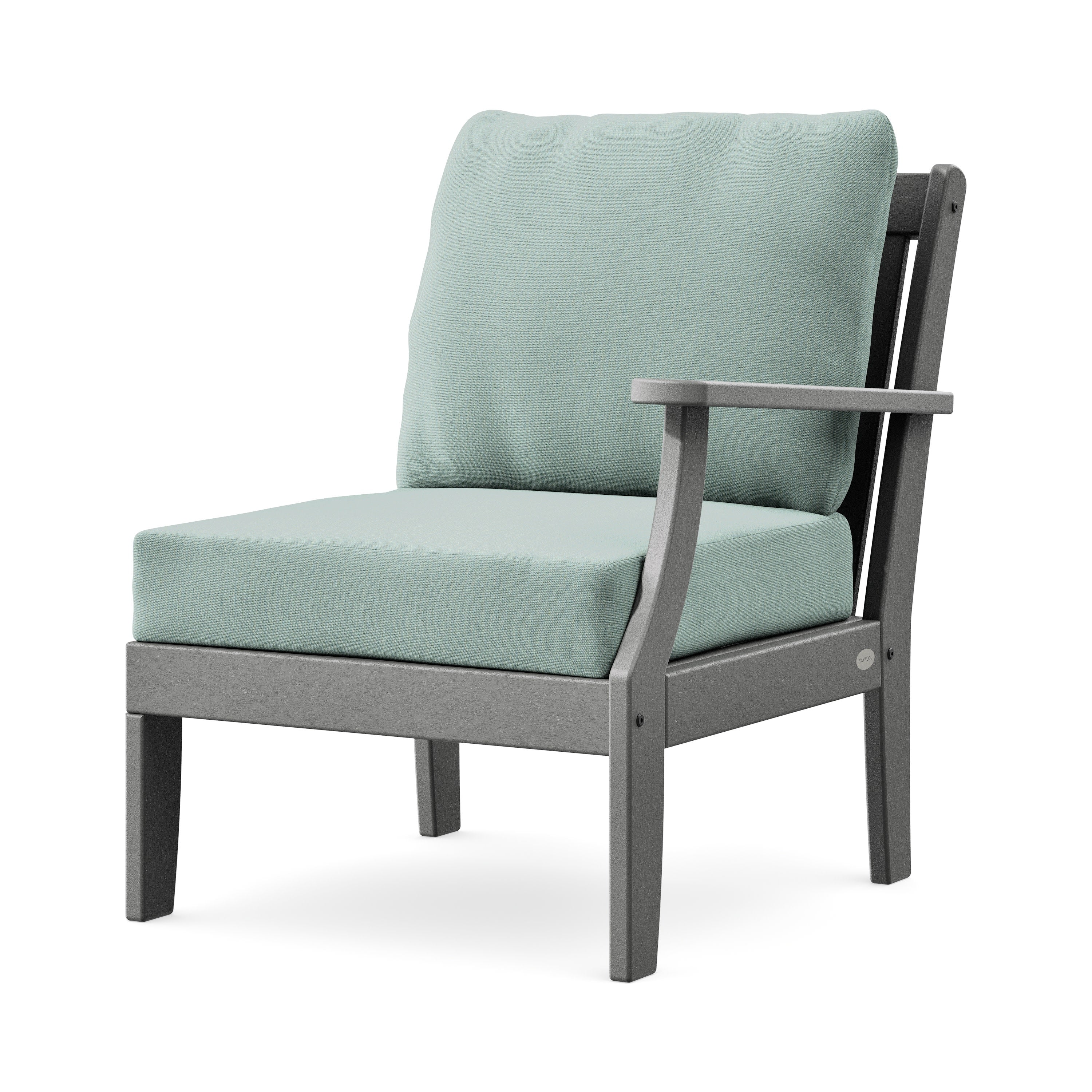Braxton Modular Right Arm Chair in Slate Grey / Spa