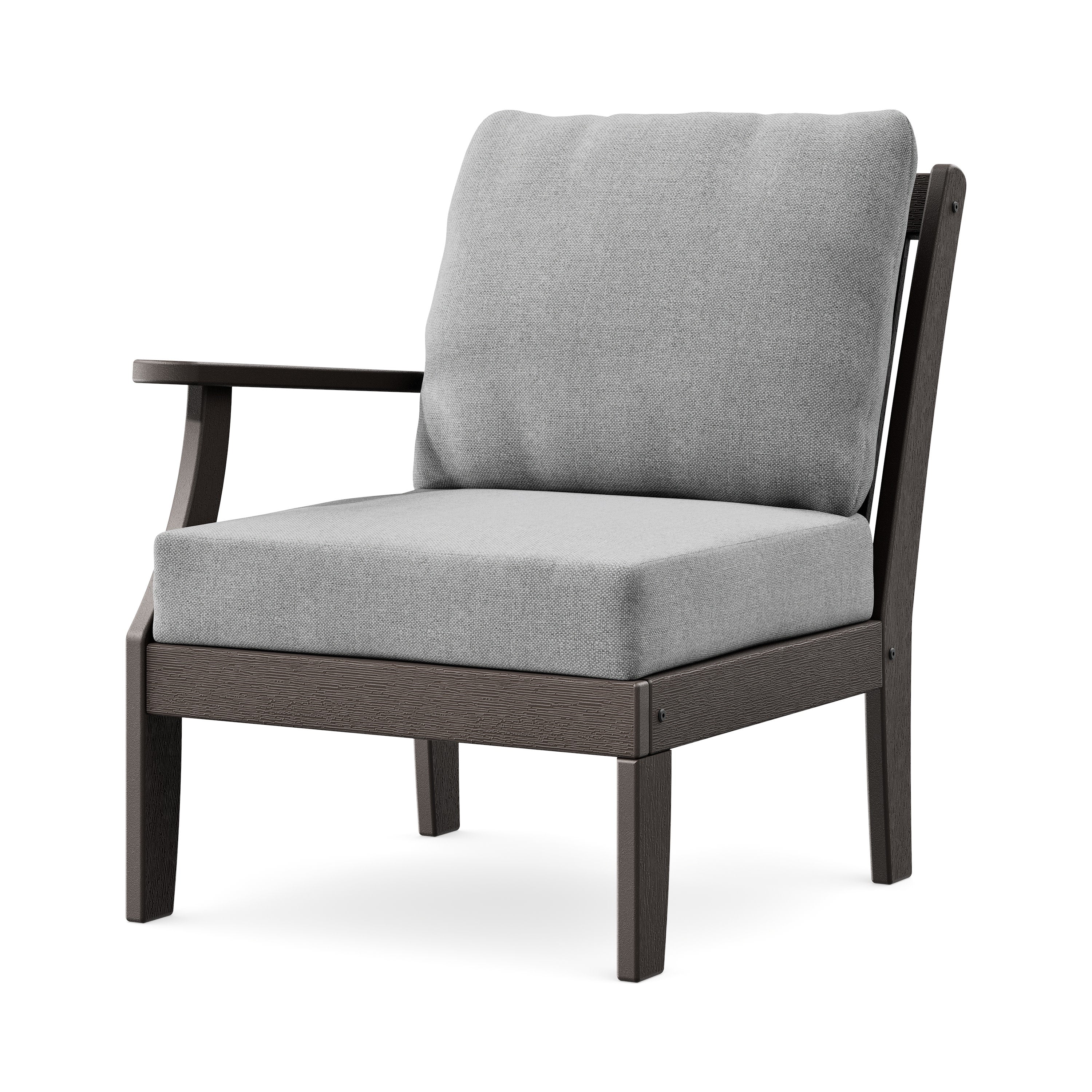 Braxton Modular Left Arm Chair in Vintage Coffee / Grey Mist